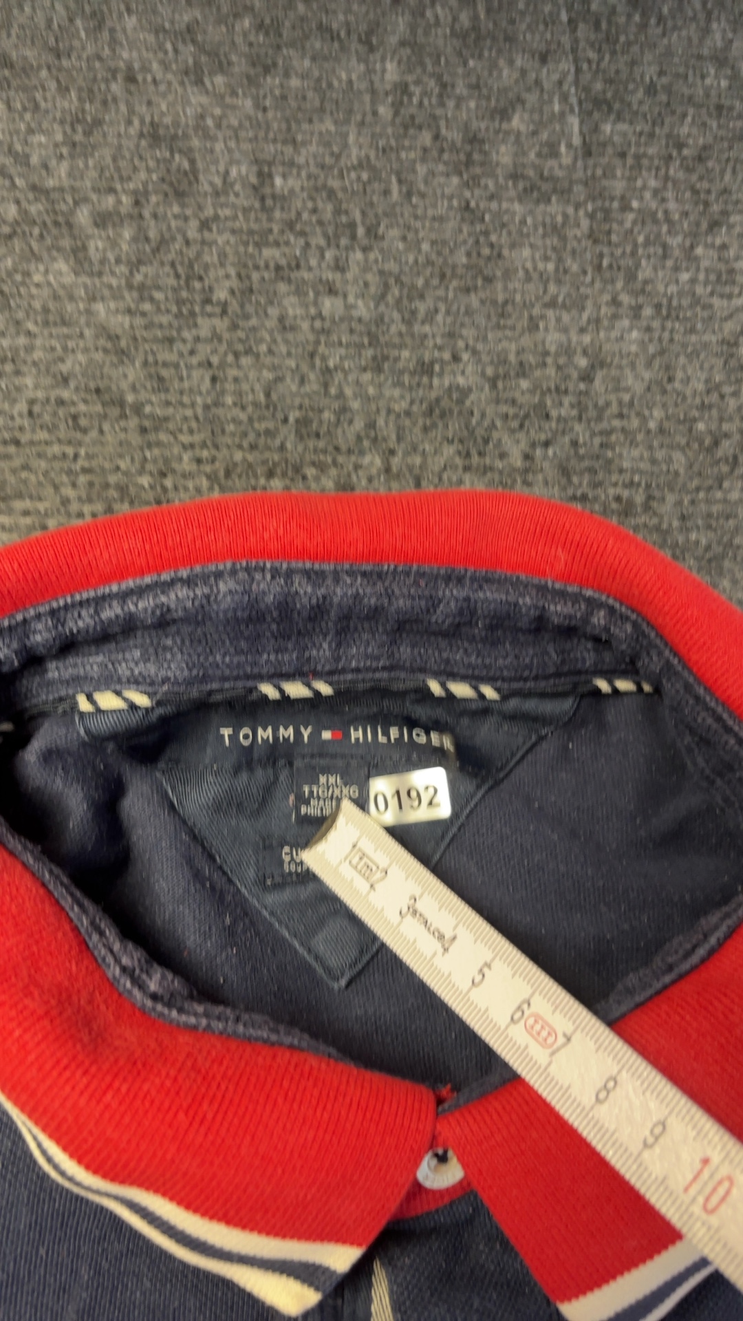 Tommy Hilfiger Red, Navy & White Polo Shirt XL Vintage image 6