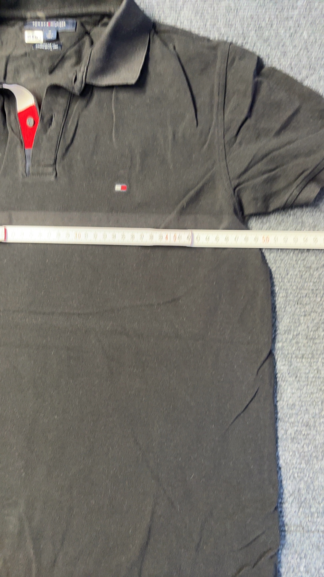 Tommy Hilfiger Black Polo Shirt Medium Regular Fit image 6