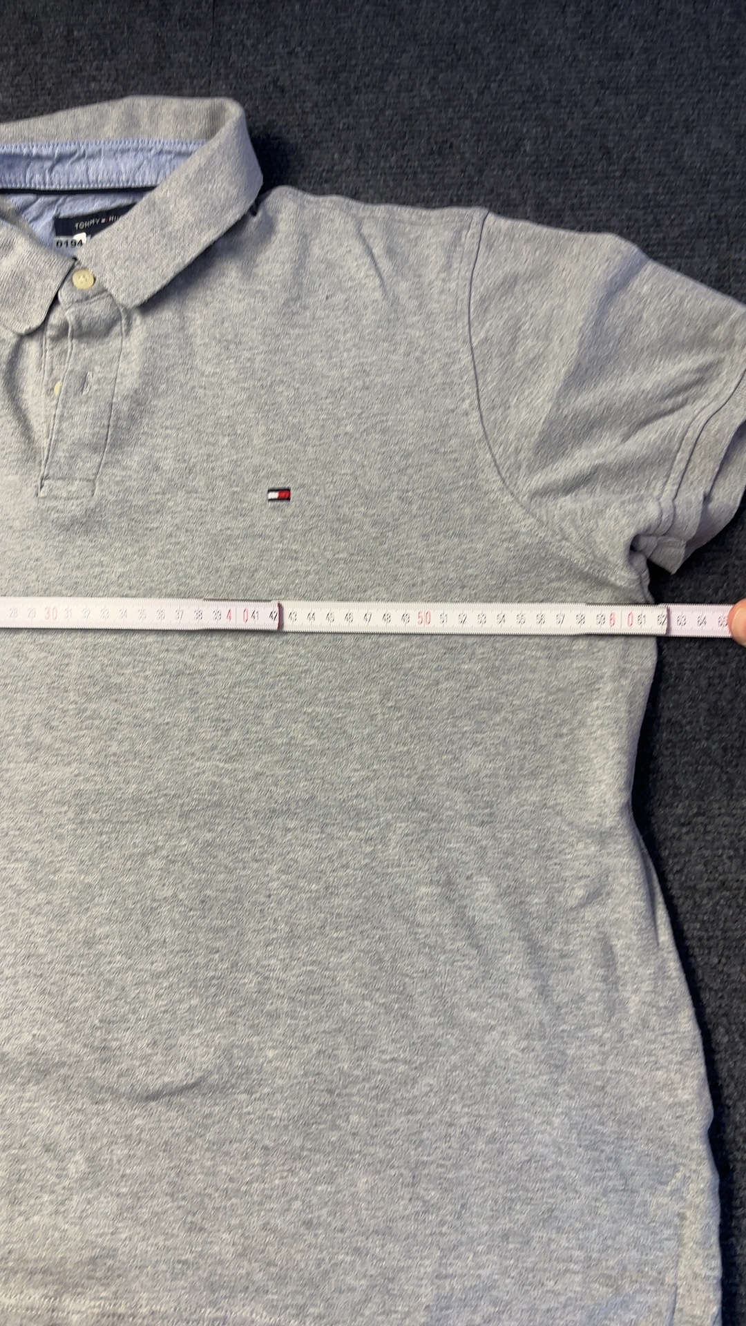 Tommy Hilfiger Grey Polo Shirt Large Custom Fit image 4