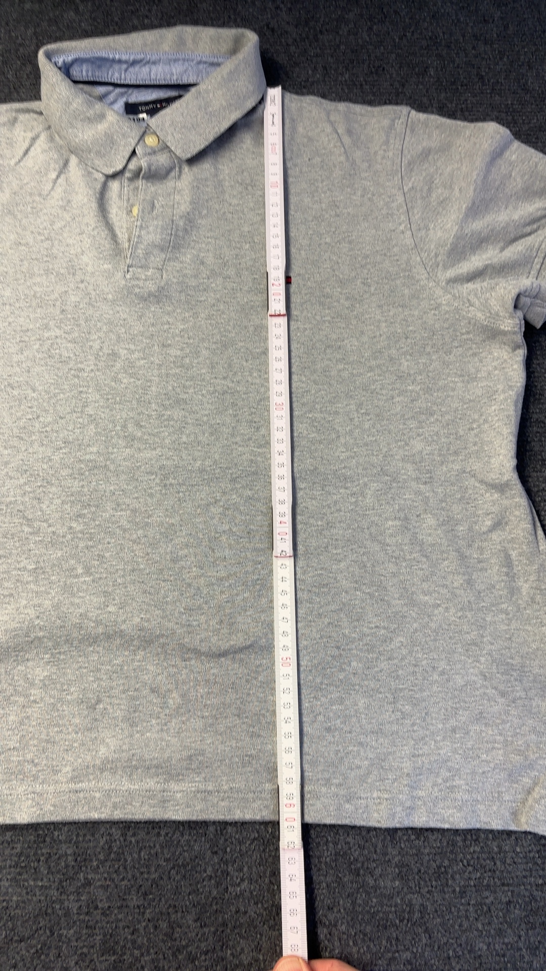 Tommy Hilfiger Grey Polo Shirt Large Custom Fit image 5