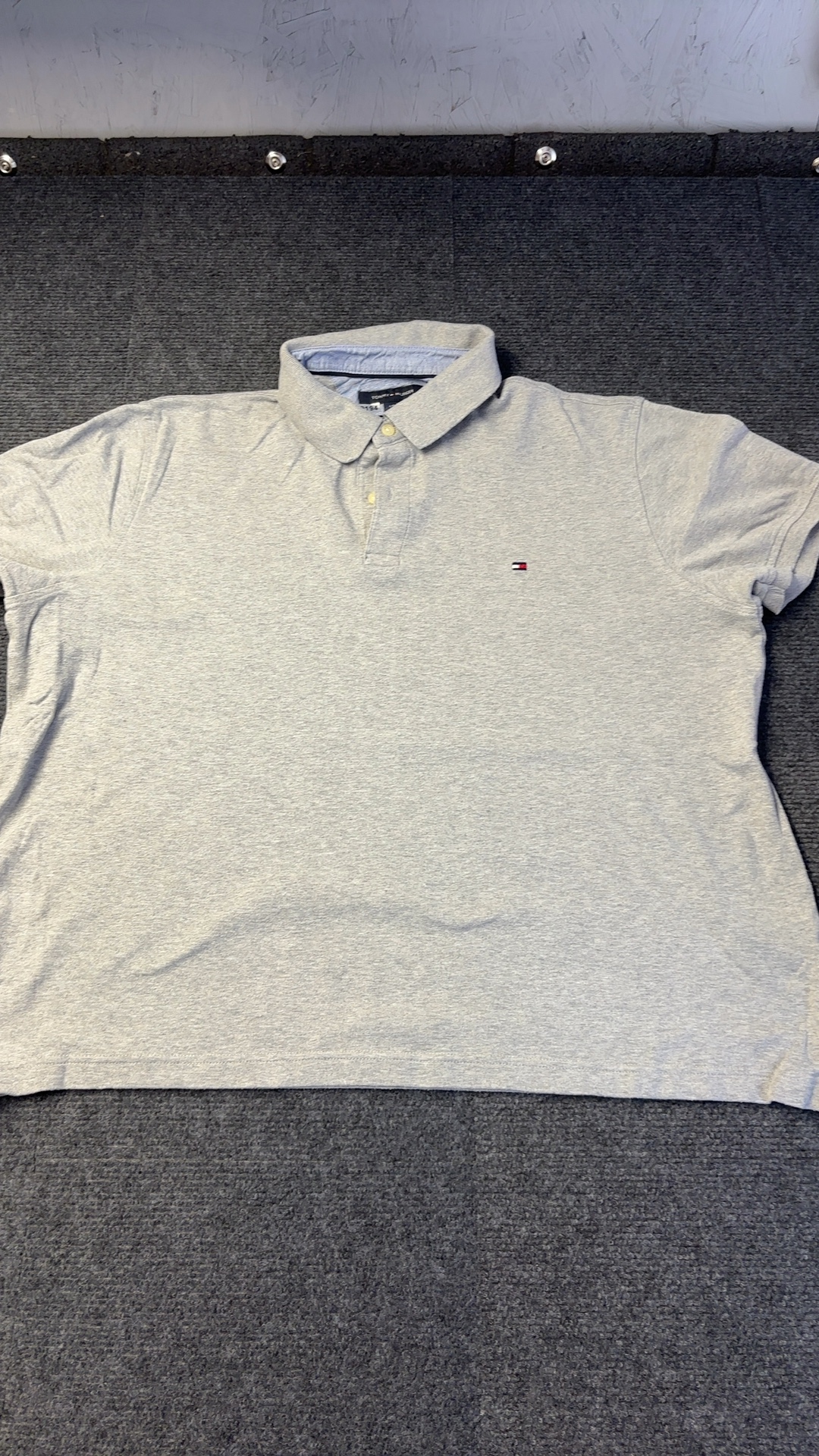 Tommy Hilfiger Grey Polo Shirt Large Custom Fit