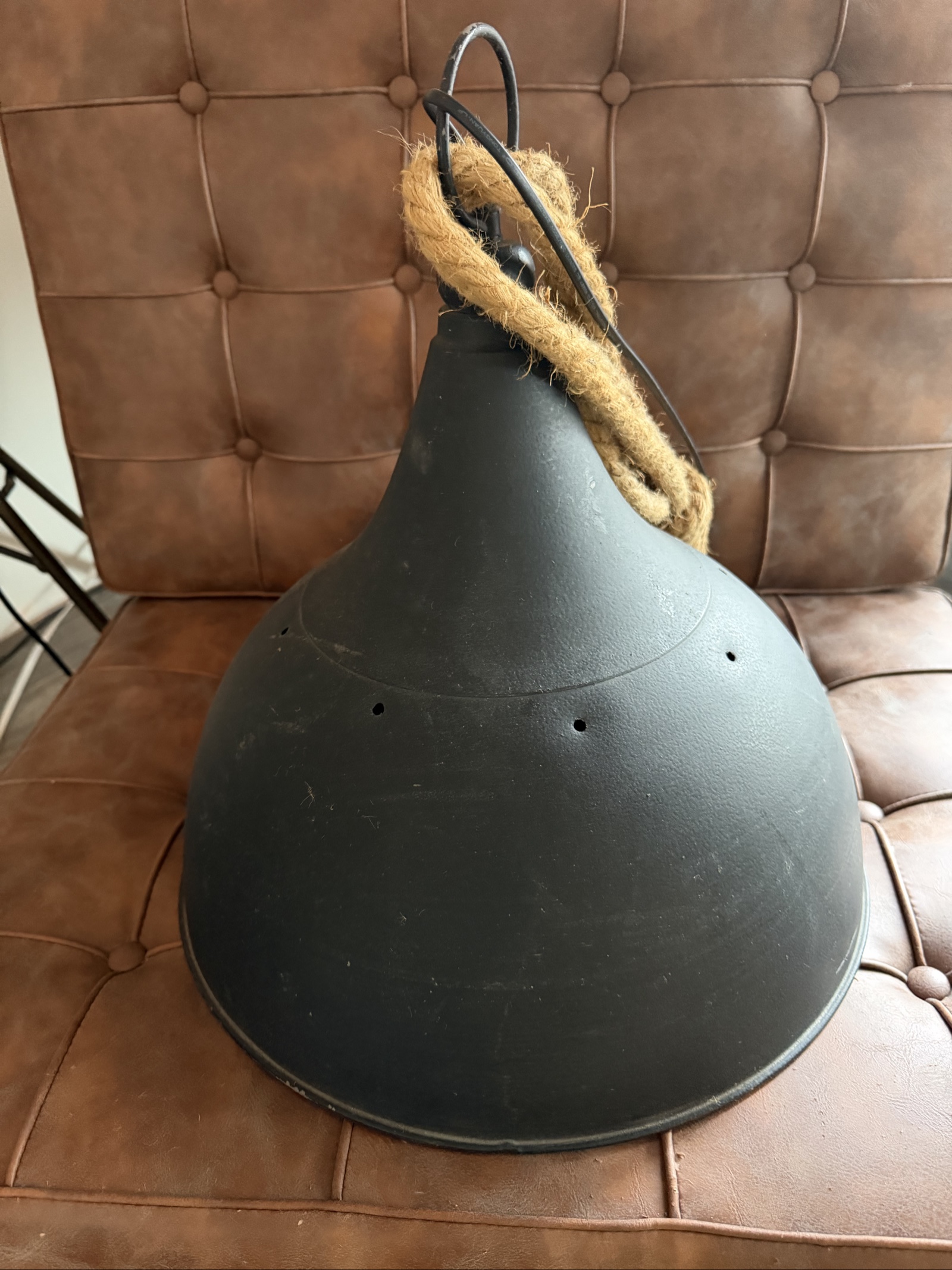 Industrial Black Rope Pendant Light adjustable length 110-135 cm image 9