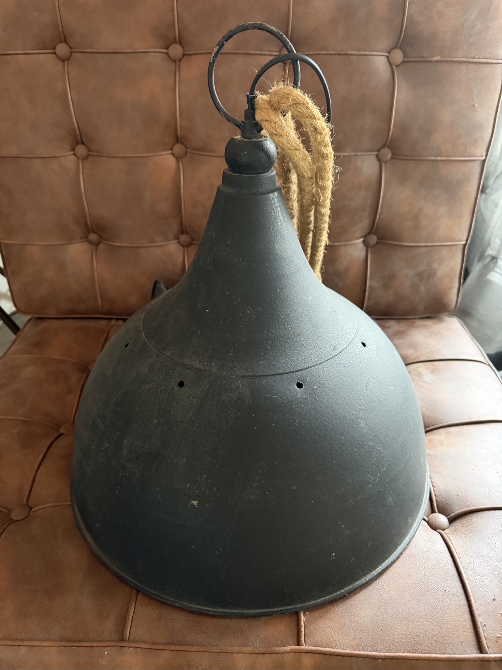 Industrial Black Rope Pendant Light adjustable length 110-135 cm image 8
