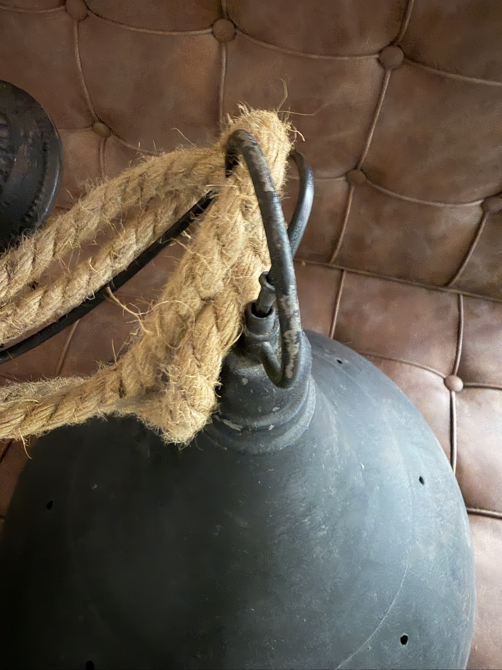 Industrial Black Rope Pendant Light adjustable length 110-135 cm image 5