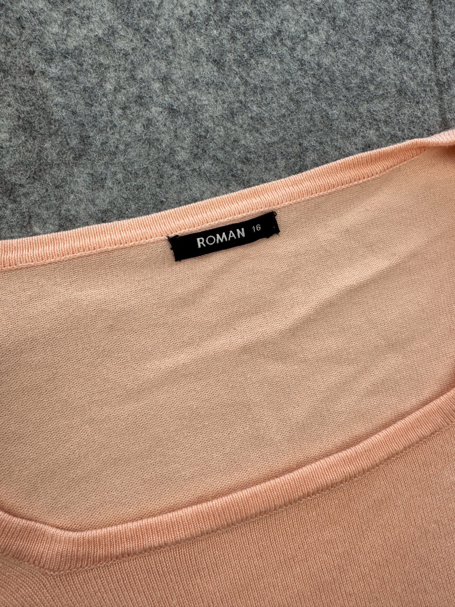 Roman Peach Button-Detail Lightweight Knit Jumper UK 16 image 2