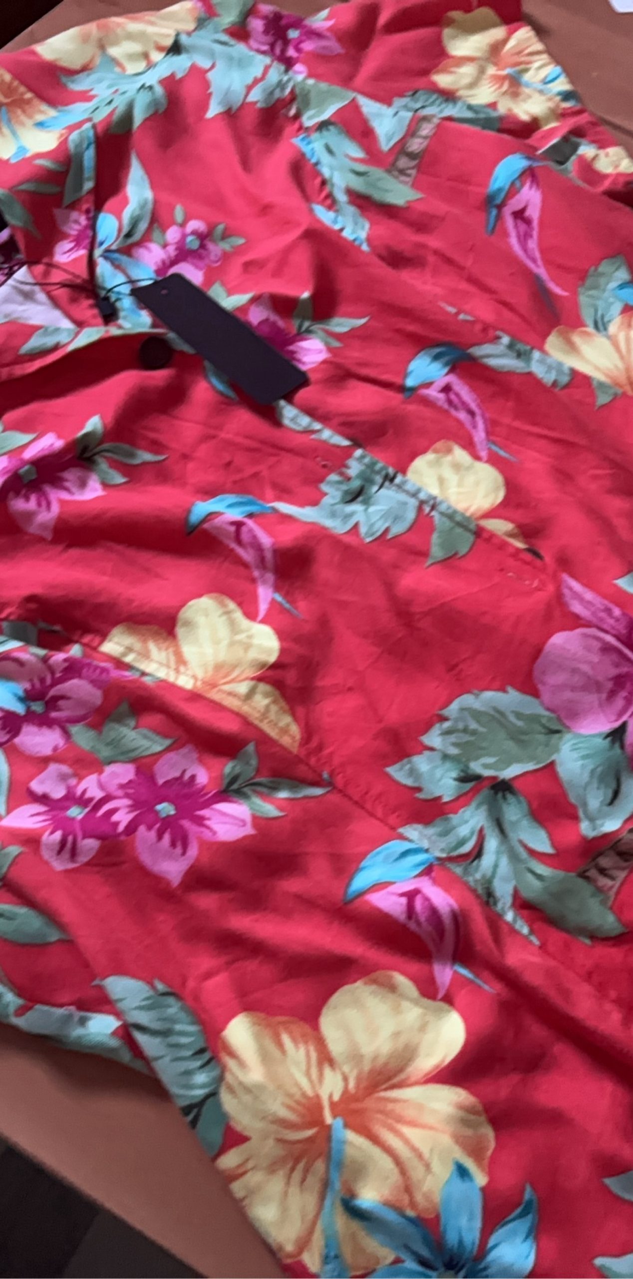 Caribbean Joe Red Floral Rayon Top Woman 1X image 2