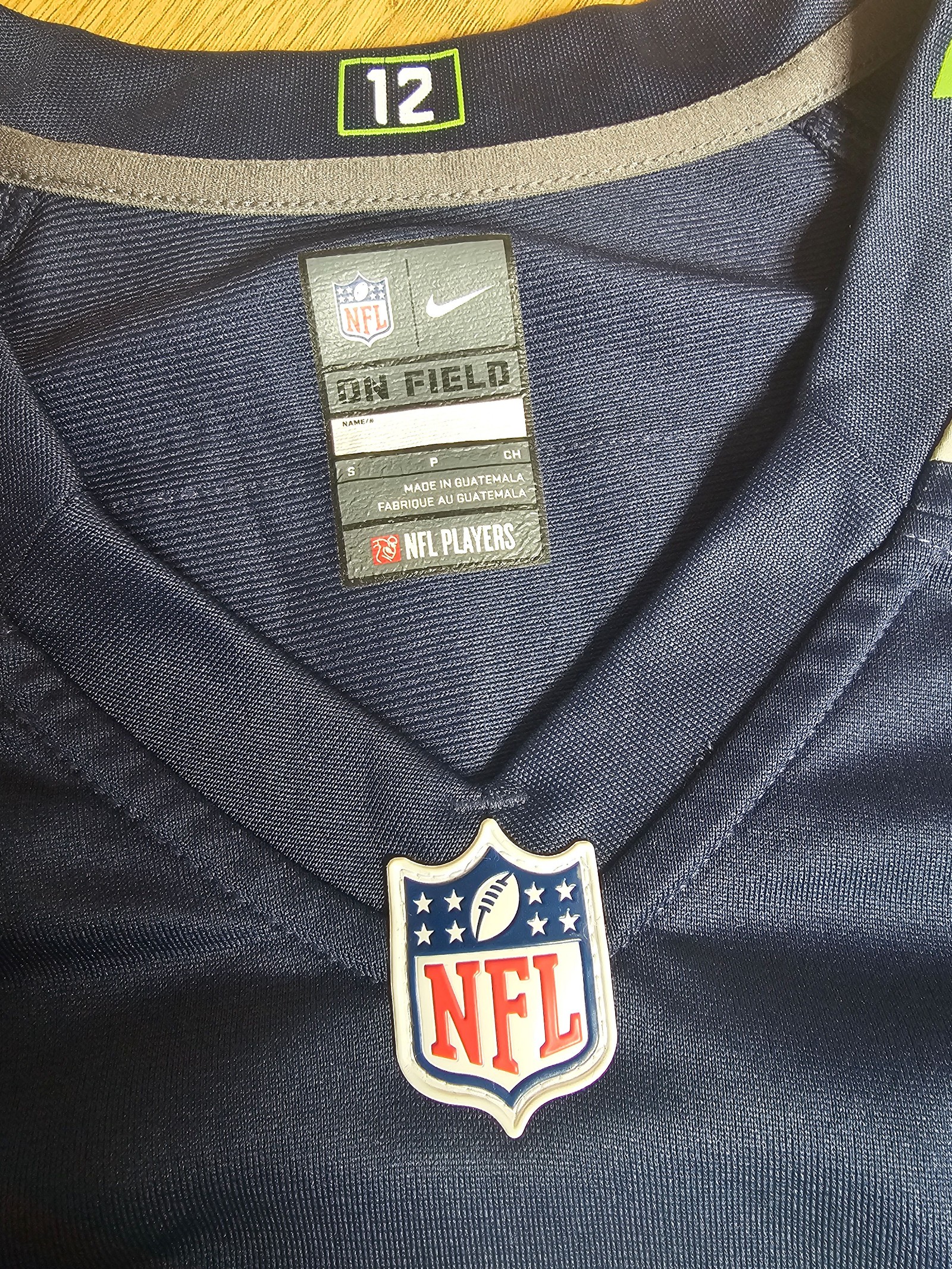 Nike Womens Navy & Lime Seahawks Russell Wilson NFL Jersey Small On Field Bundle image 3