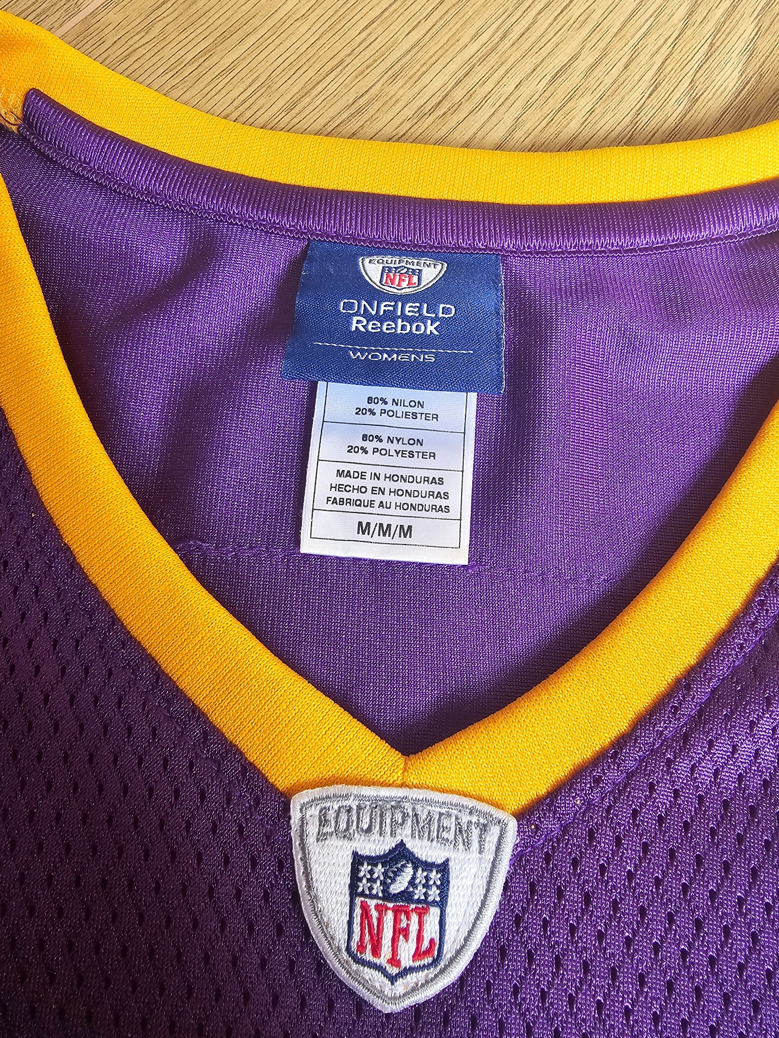 Reebok Purple & White Minnesota Vikings NFL Jersey Womens Medium Brett Favre image 4