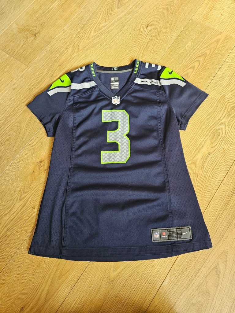 Nike Navy & Neon Green Seahawks Wilson NFL Jersey Womens Russell Wilson