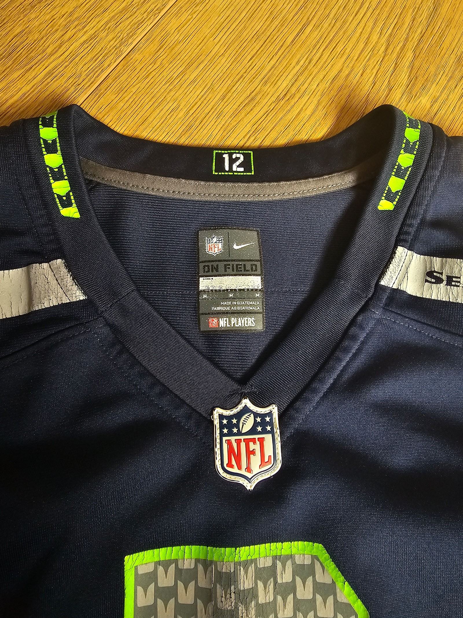 Nike Navy & Neon Green Seahawks Wilson NFL Jersey Womens Russell Wilson image 2