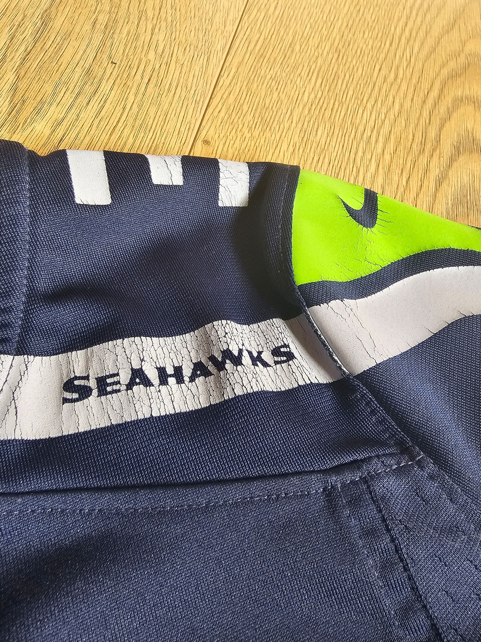 Nike Navy & Neon Green Seahawks Wilson NFL Jersey Womens Russell Wilson image 3