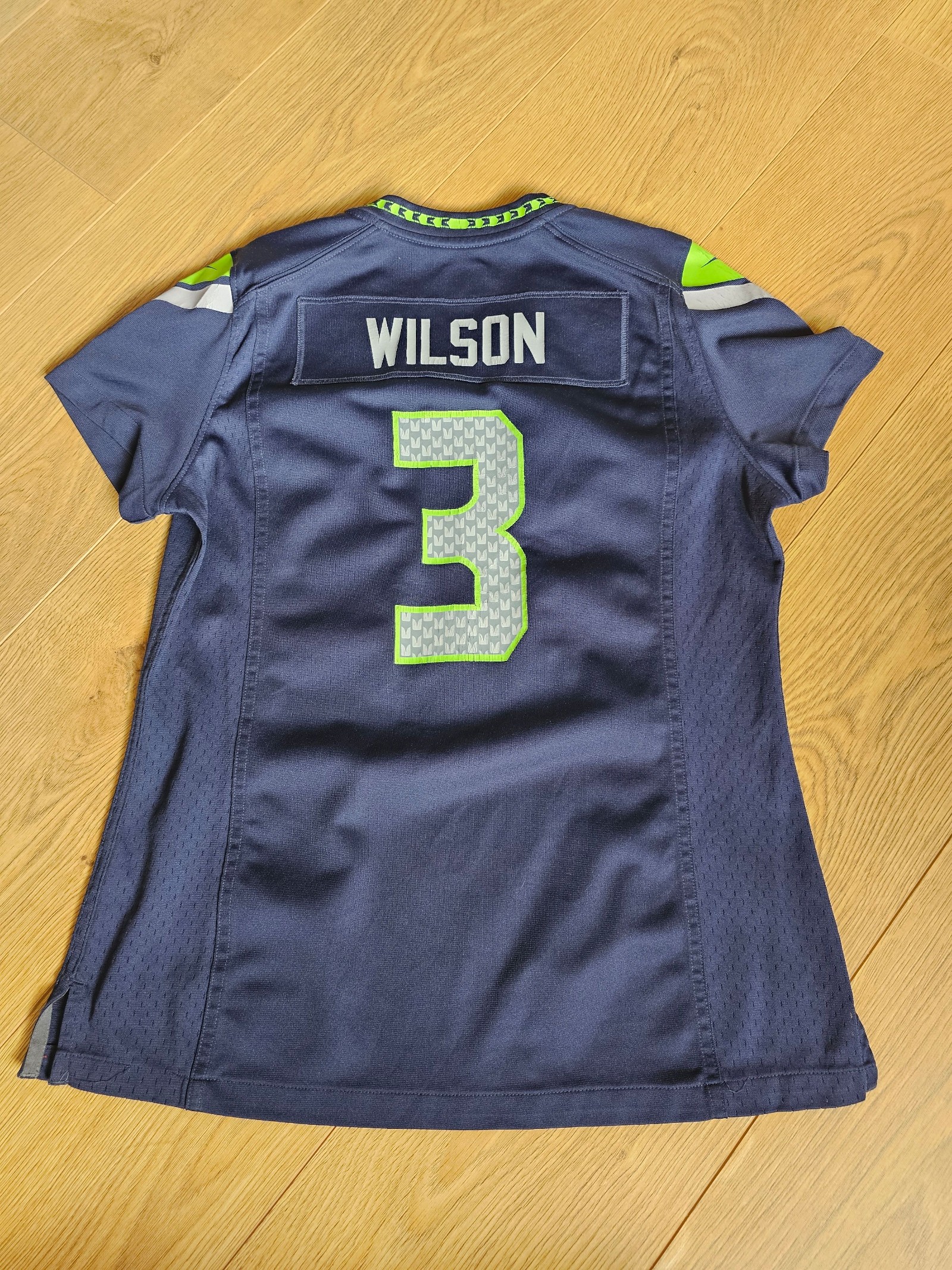 Nike Navy & Neon Green Seahawks Wilson NFL Jersey Womens Russell Wilson image 5