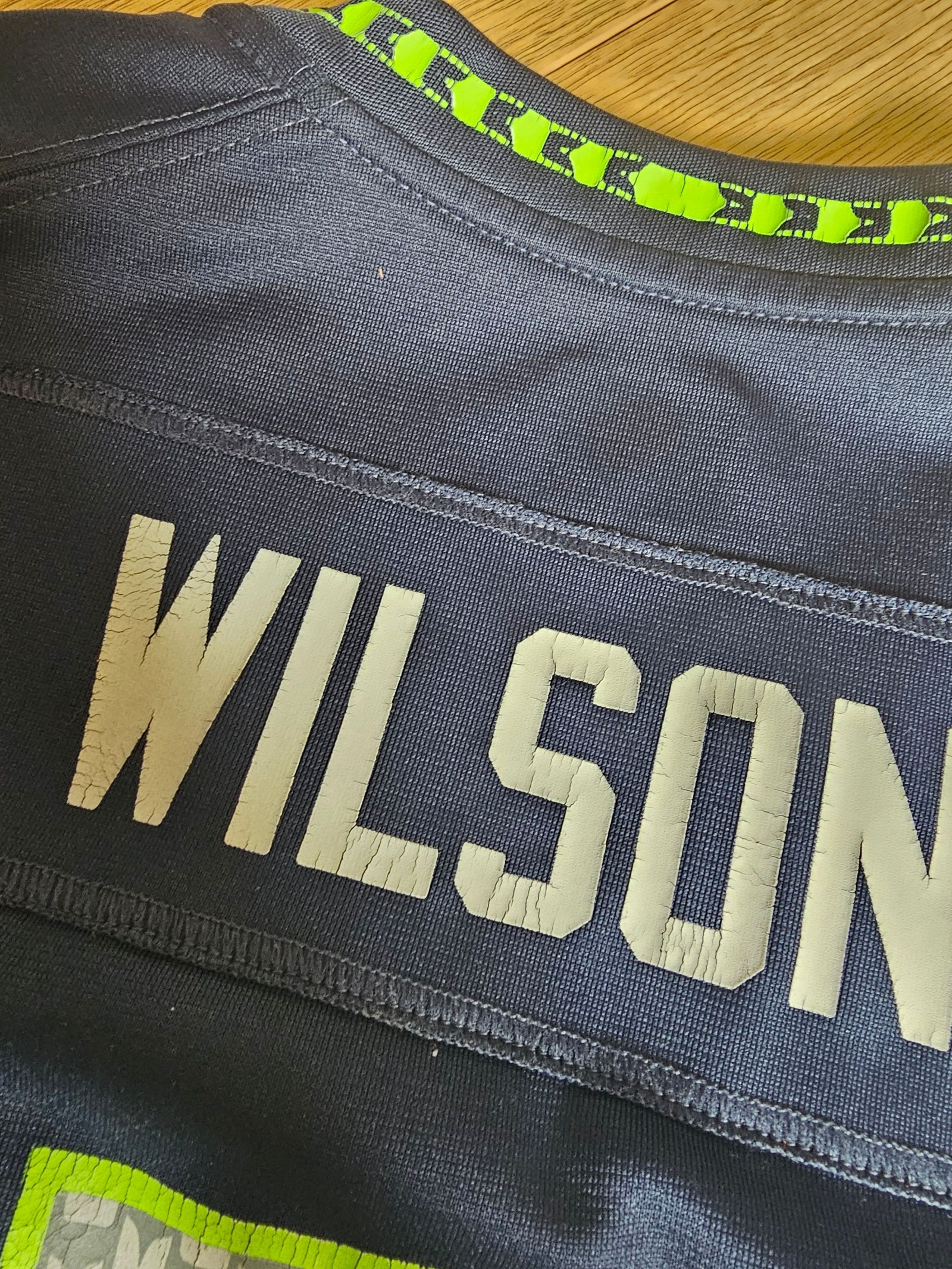 Nike Navy & Neon Green Seahawks Wilson NFL Jersey Womens Russell Wilson image 6