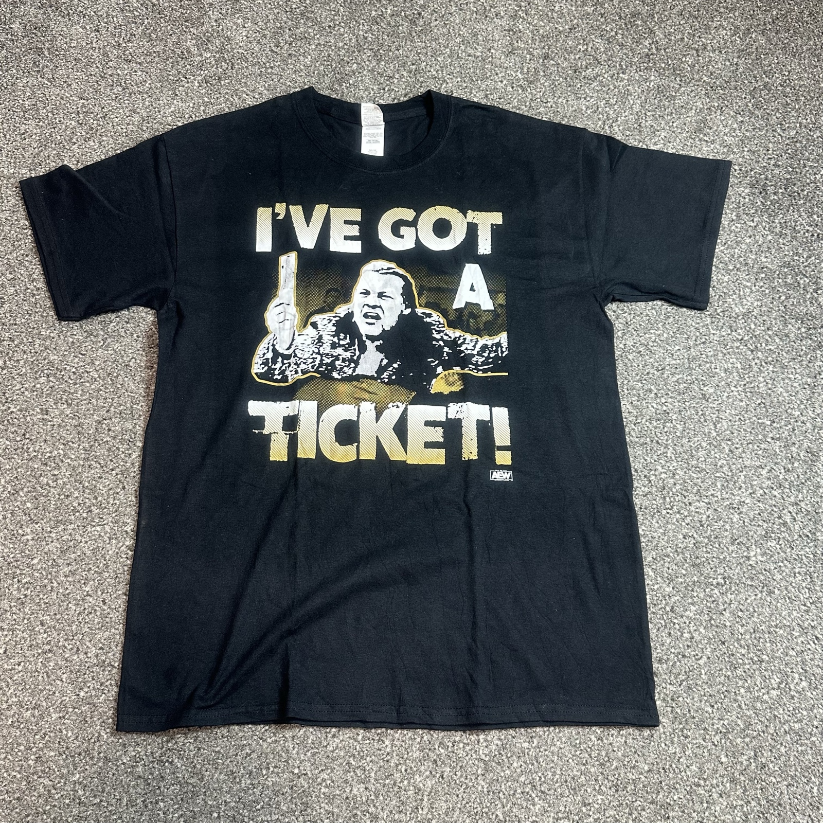 AEW 'I've Got A Ticket!' Wrestling Graphic T-Shirt Black