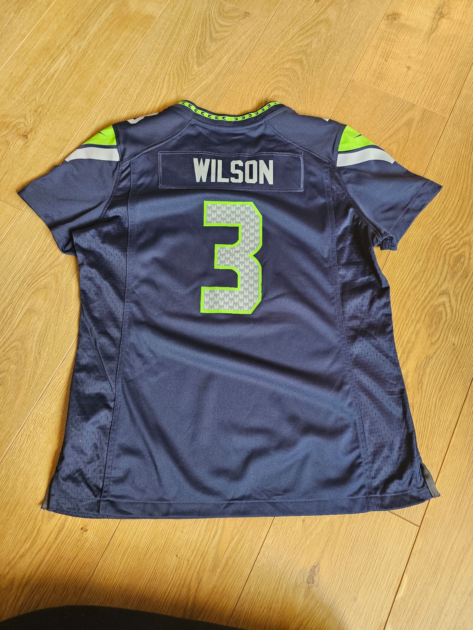 Nike Navy & Green Seahawks NFL On Field Jersey Womens Large Russell Wilson image 7