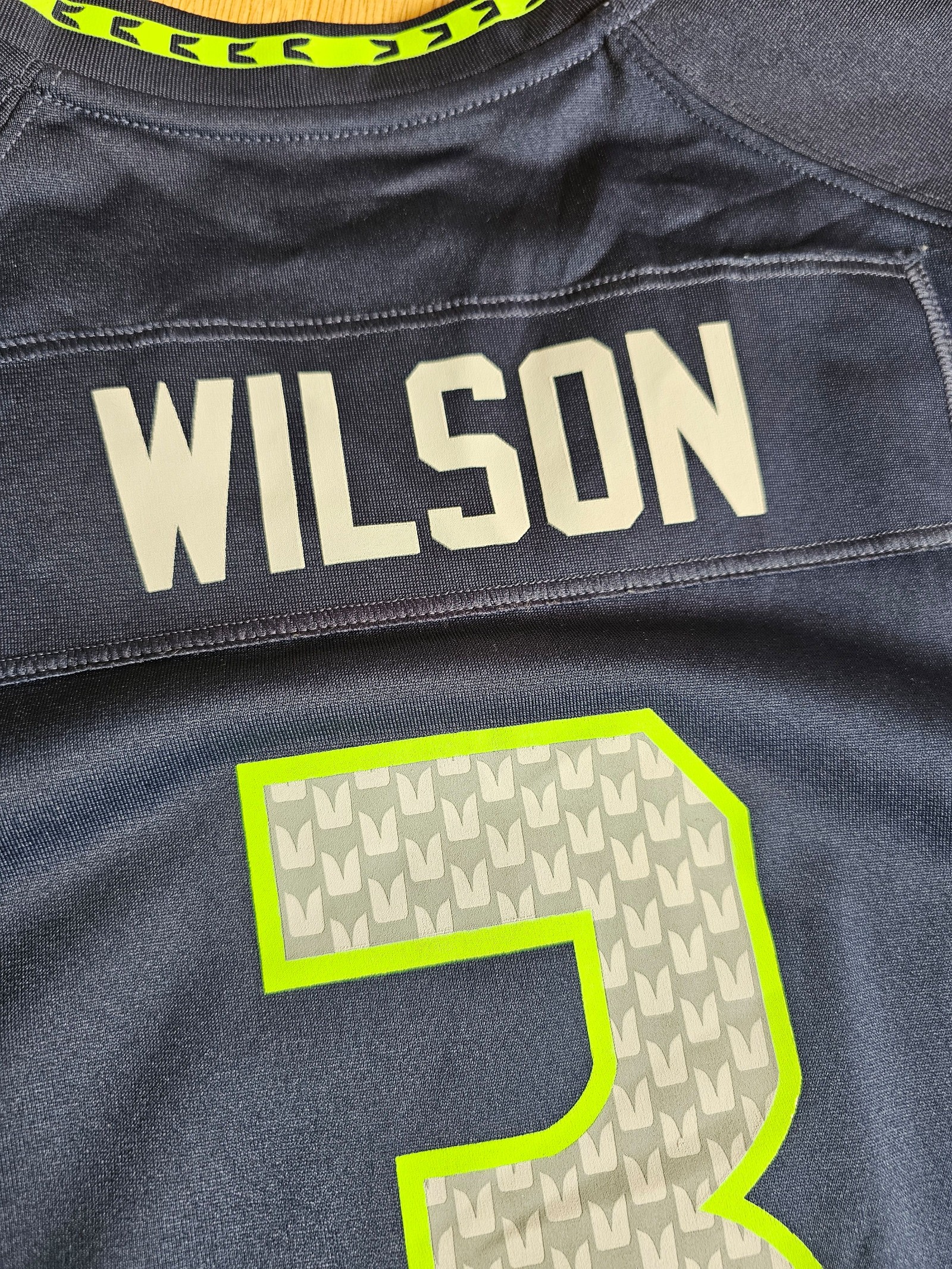 Nike Navy & Green Seahawks NFL On Field Jersey Womens Large Russell Wilson image 8