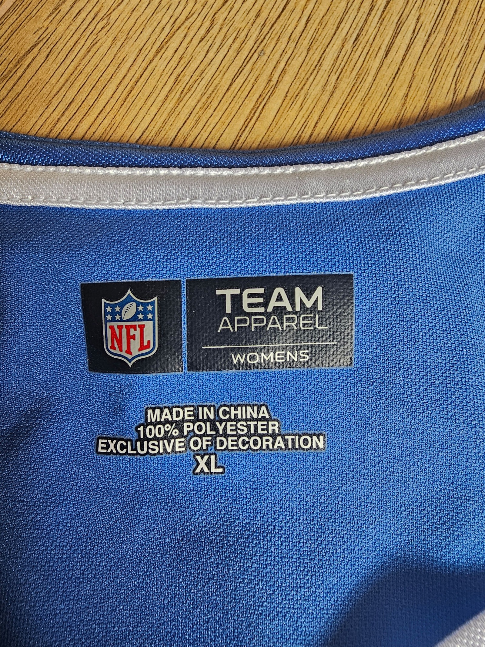 NFL Deteoit Lions Team Apparel Blue Womens Football Jersey XL image 3