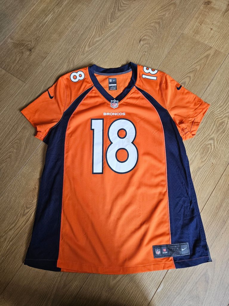 NFL Peyton Manning Orange & Navy Denver Broncos On Field Jersey XL Womens