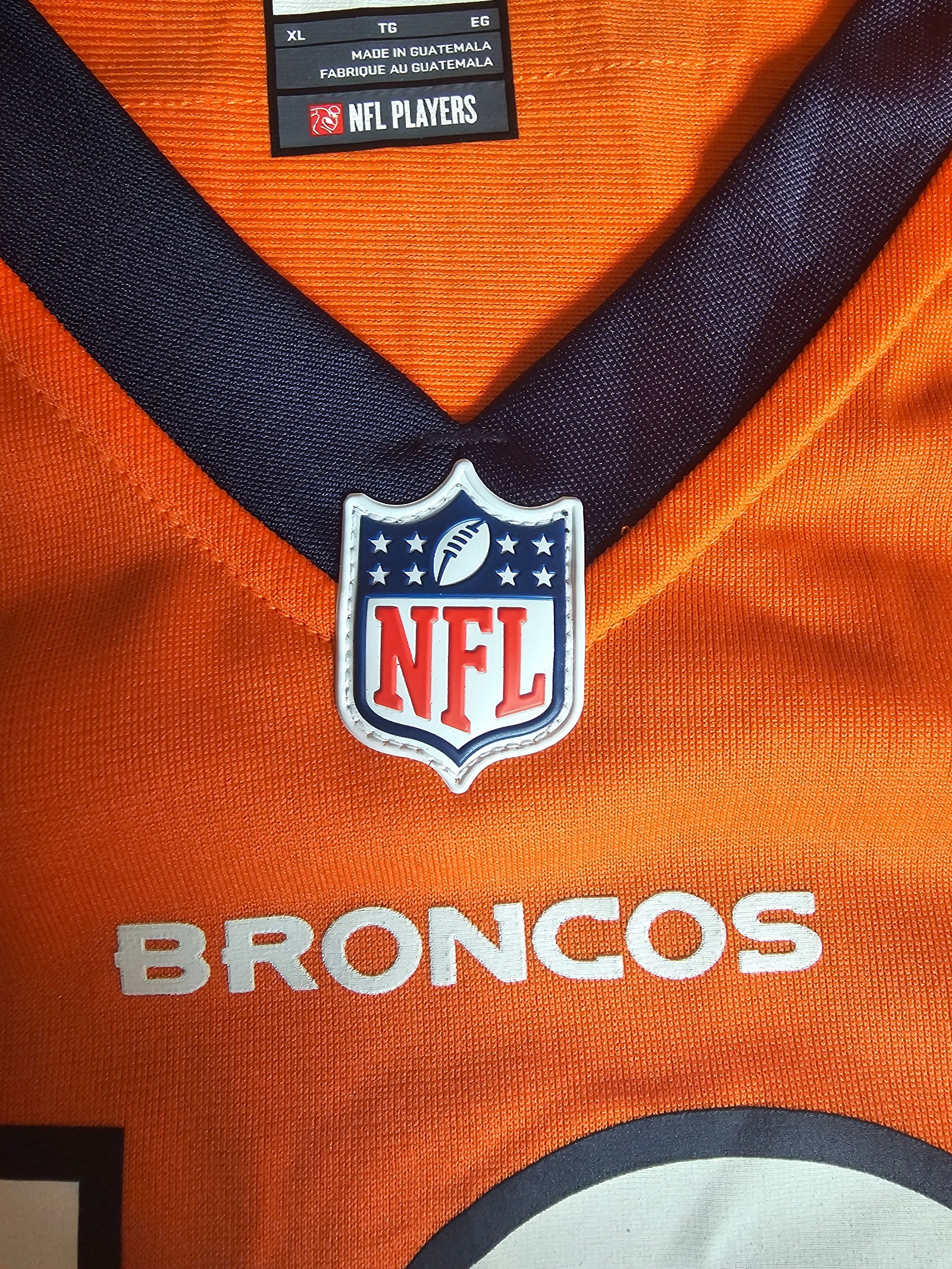 NFL Peyton Manning Orange & Navy Denver Broncos On Field Jersey XL Womens image 2