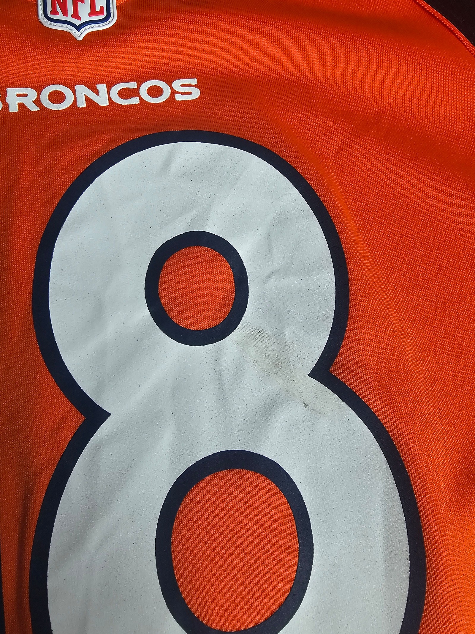 NFL Peyton Manning Orange & Navy Denver Broncos On Field Jersey XL Womens image 4