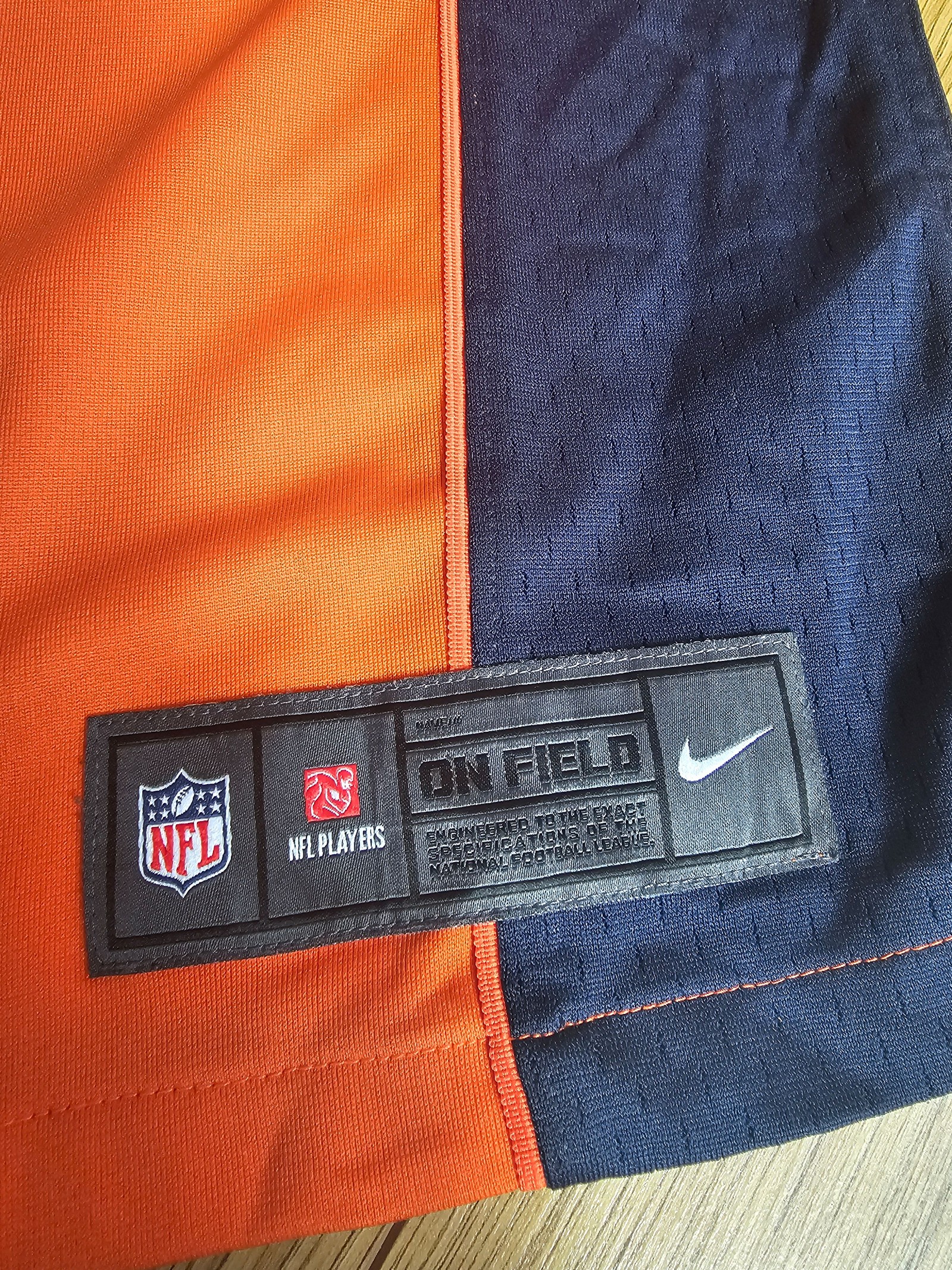 NFL Peyton Manning Orange & Navy Denver Broncos On Field Jersey XL Womens image 5