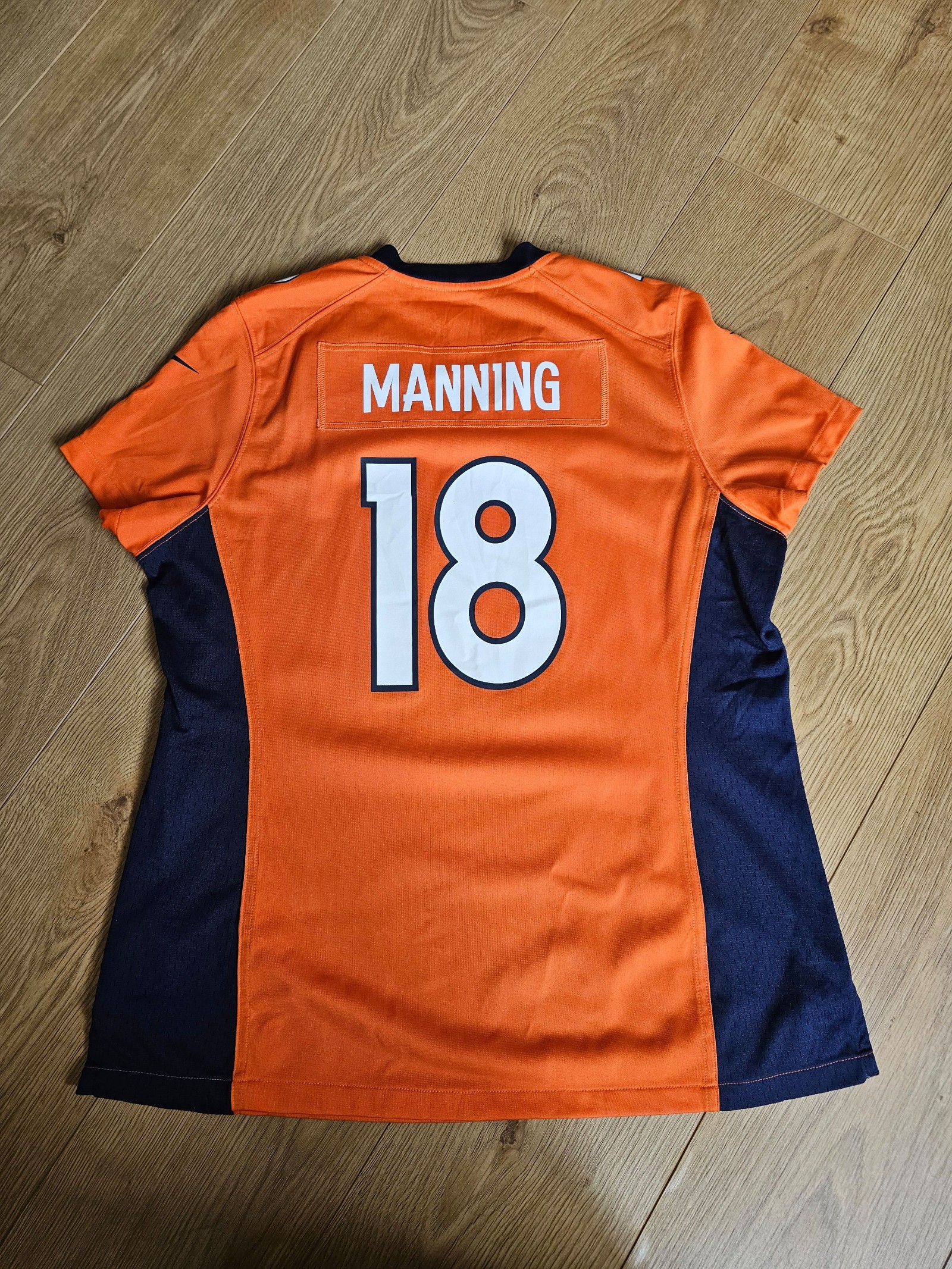 NFL Peyton Manning Orange & Navy Denver Broncos On Field Jersey XL Womens image 7