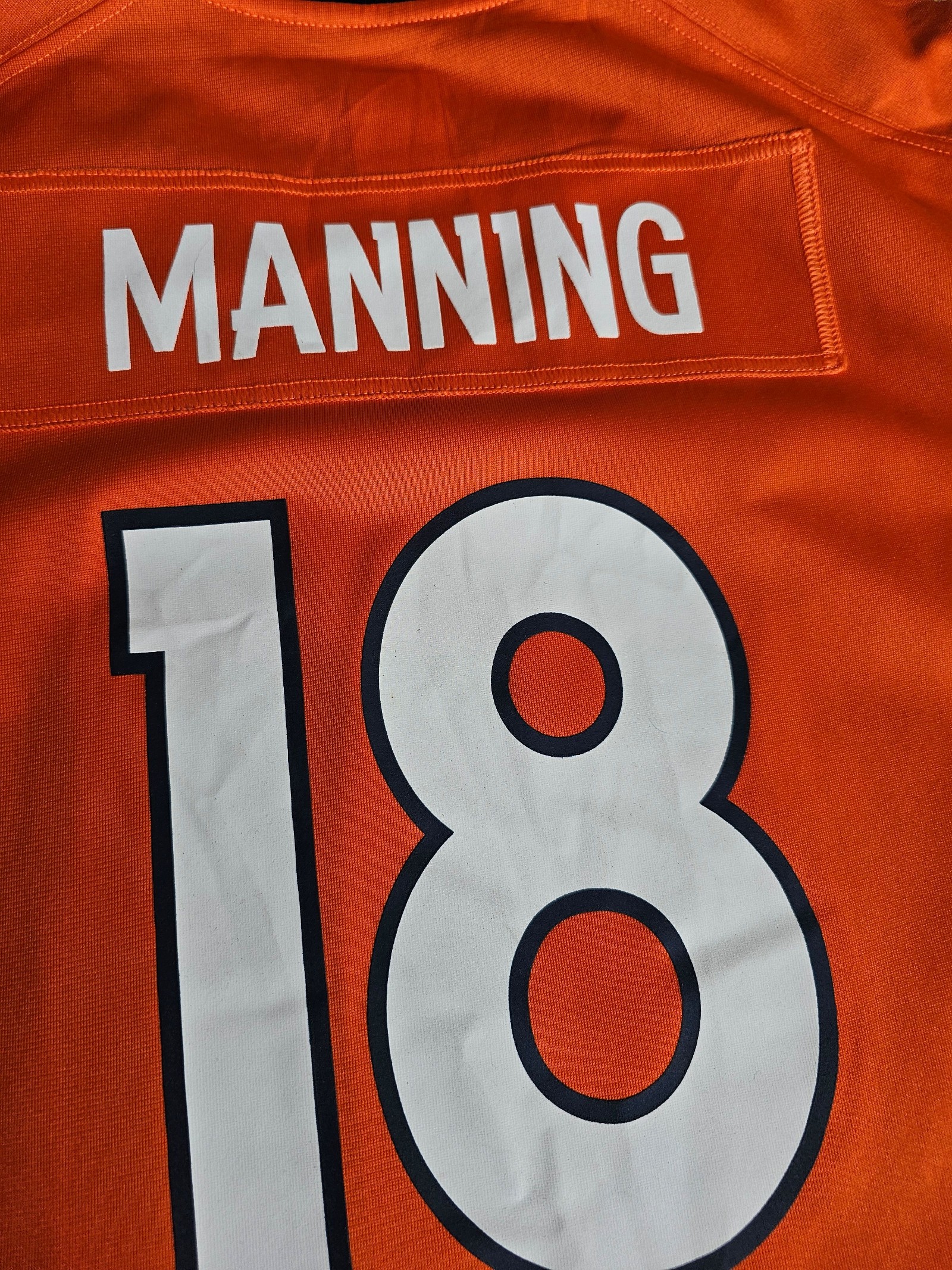NFL Peyton Manning Orange & Navy Denver Broncos On Field Jersey XL Womens image 8