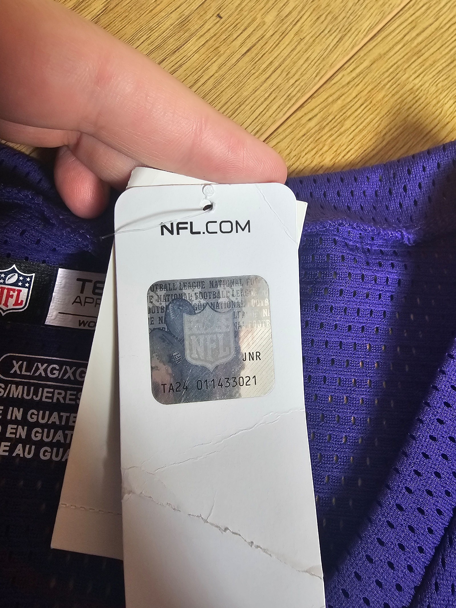 NFL Purple Minnesota Vikings Women's Mesh Jersey XL image 4