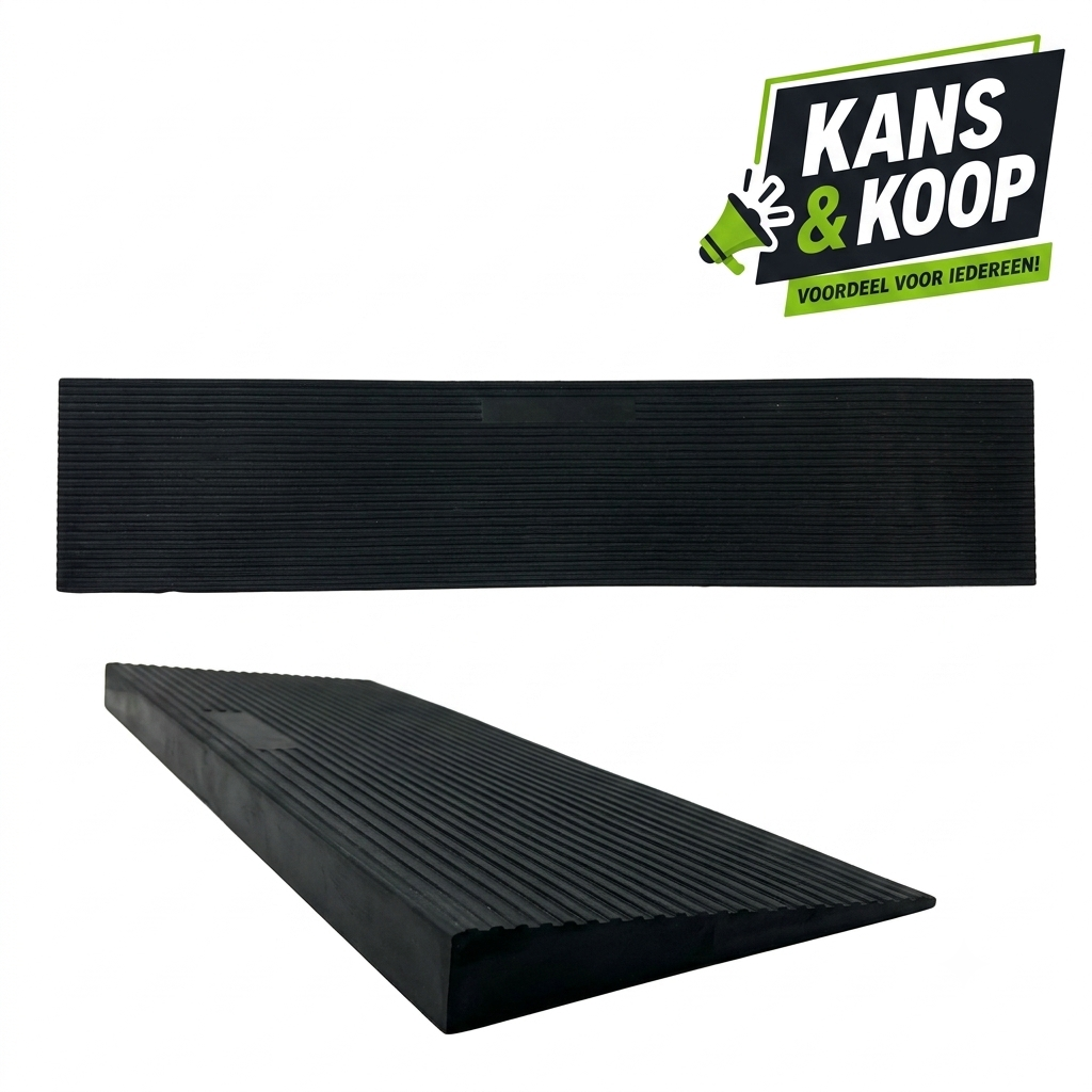 Rubber Drempelhulp / Oprijplaat 90 x 20 x 4 cm – Antislip & Zwaar Belastbaar (Nieuw)