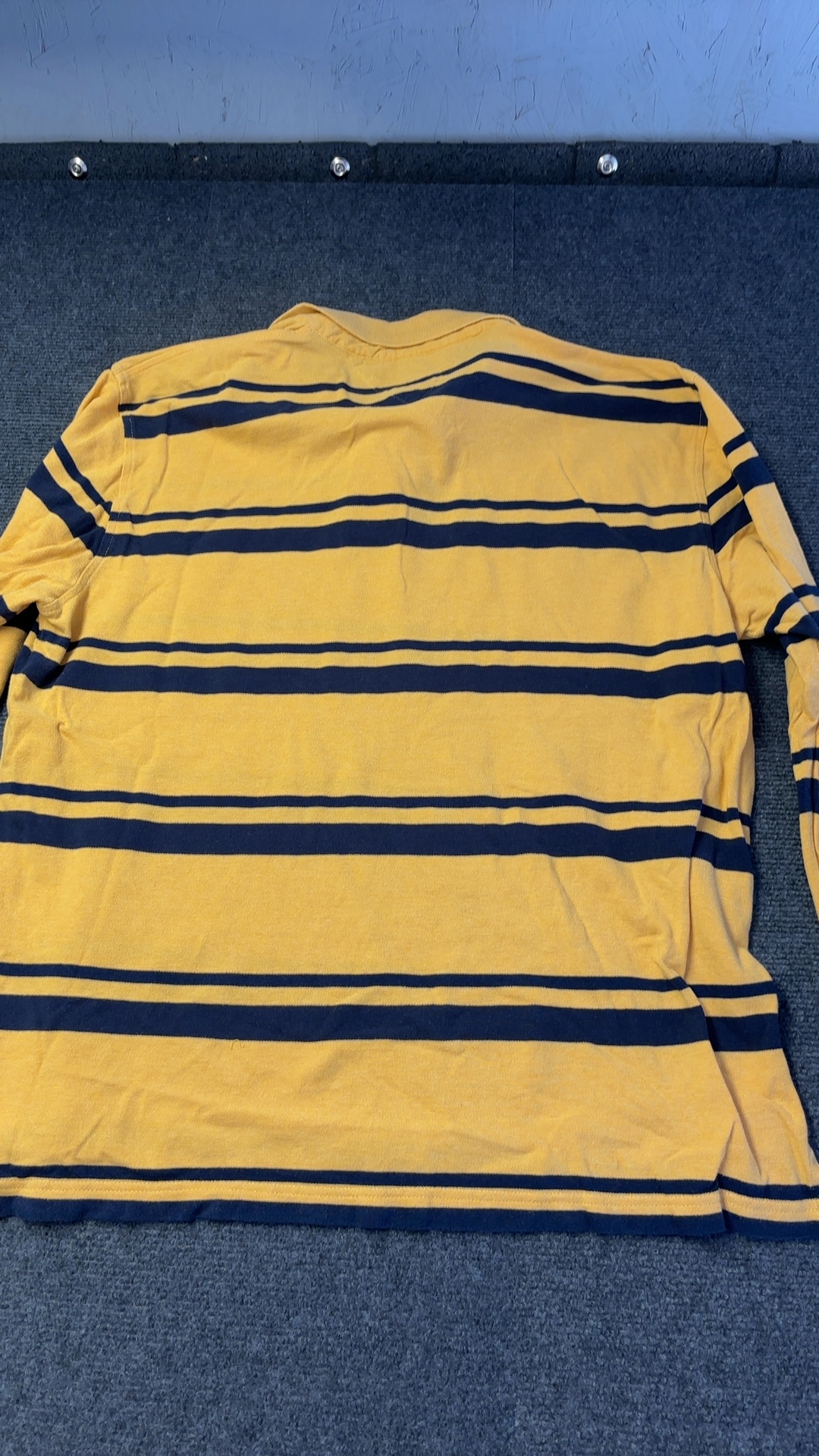 Tommy Hilfiger Yellow & Navy Striped Polo Shirt XL Classic Fit image 3