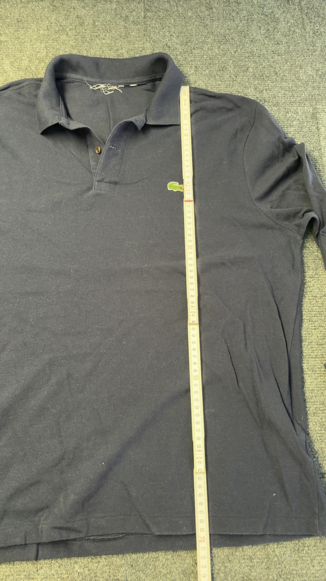 Lacoste Navy Blue Long Sleeve Polo Shirt Large Classic Crocodile Logo image 4