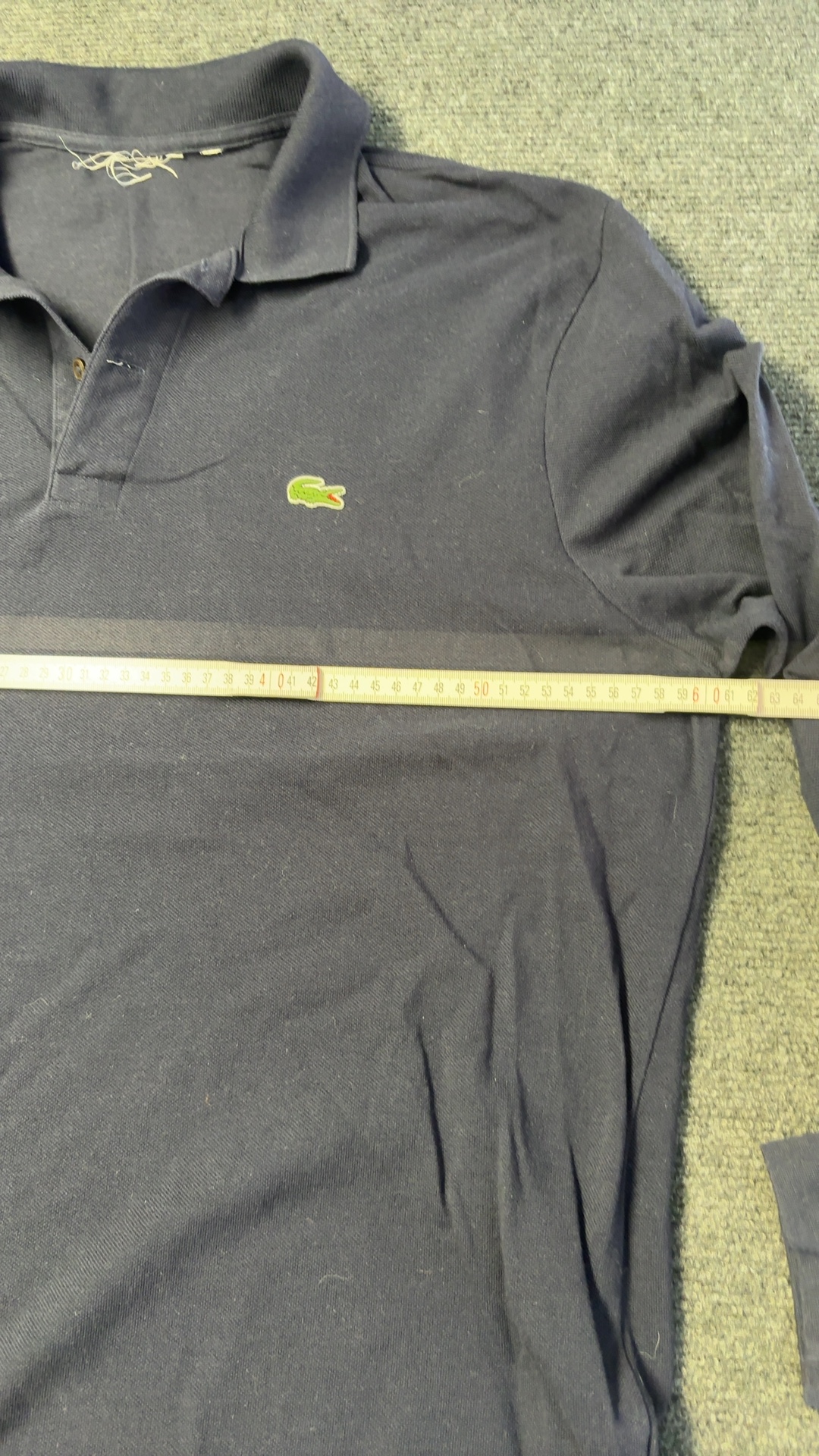 Lacoste Navy Blue Long Sleeve Polo Shirt Large Classic Crocodile Logo image 5