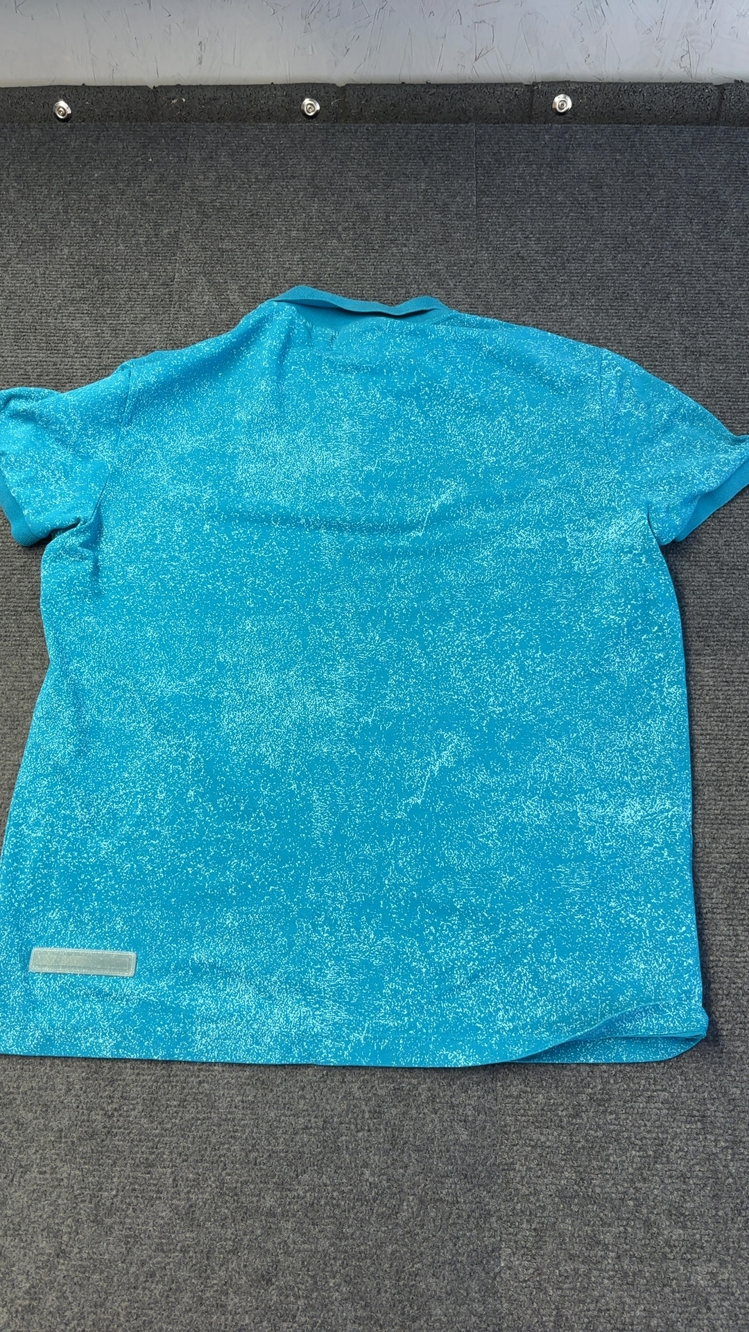 Lacoste Blue Speckled Polo Shirt Medium Cotton Blend image 2