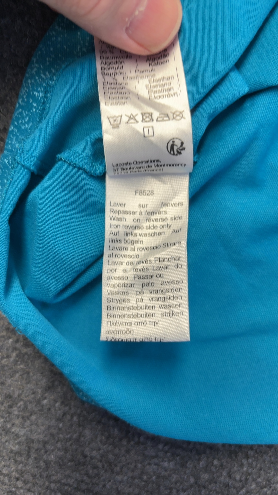 Lacoste Blue Speckled Polo Shirt Medium Cotton Blend image 4
