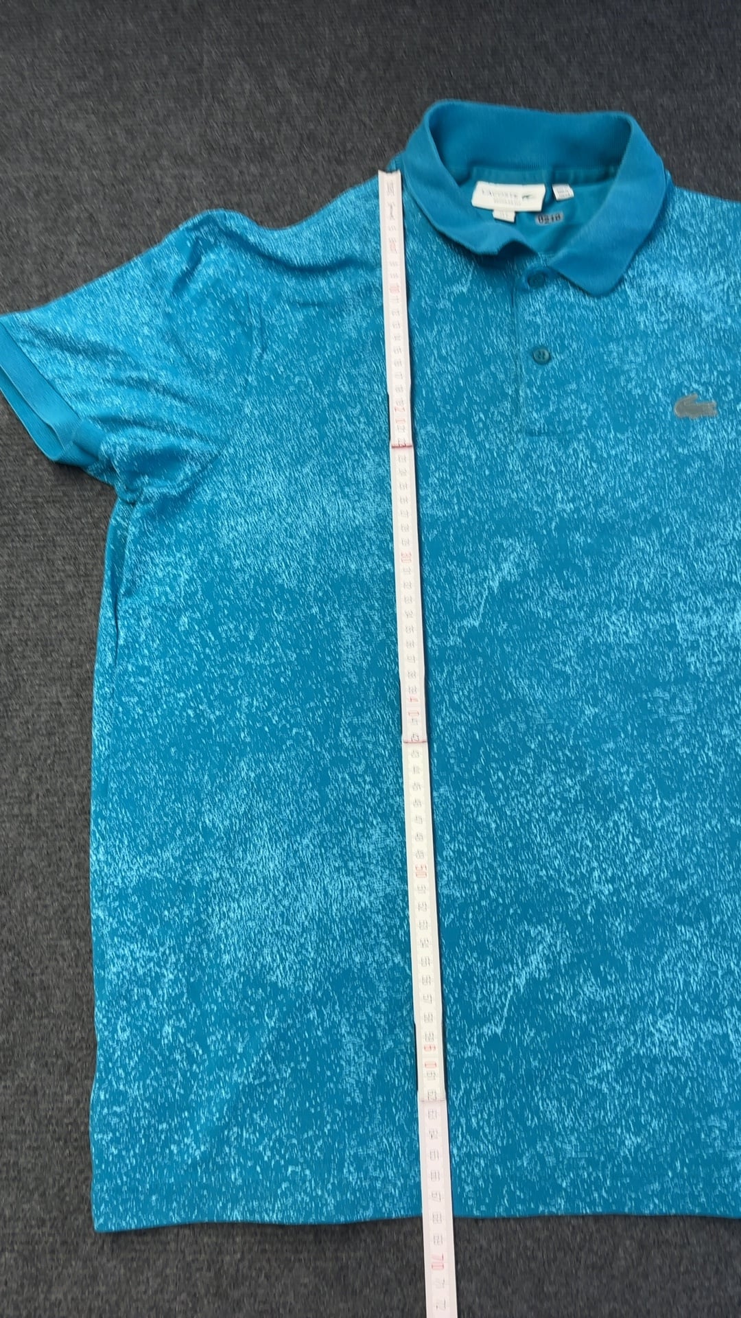 Lacoste Blue Speckled Polo Shirt Medium Cotton Blend image 7