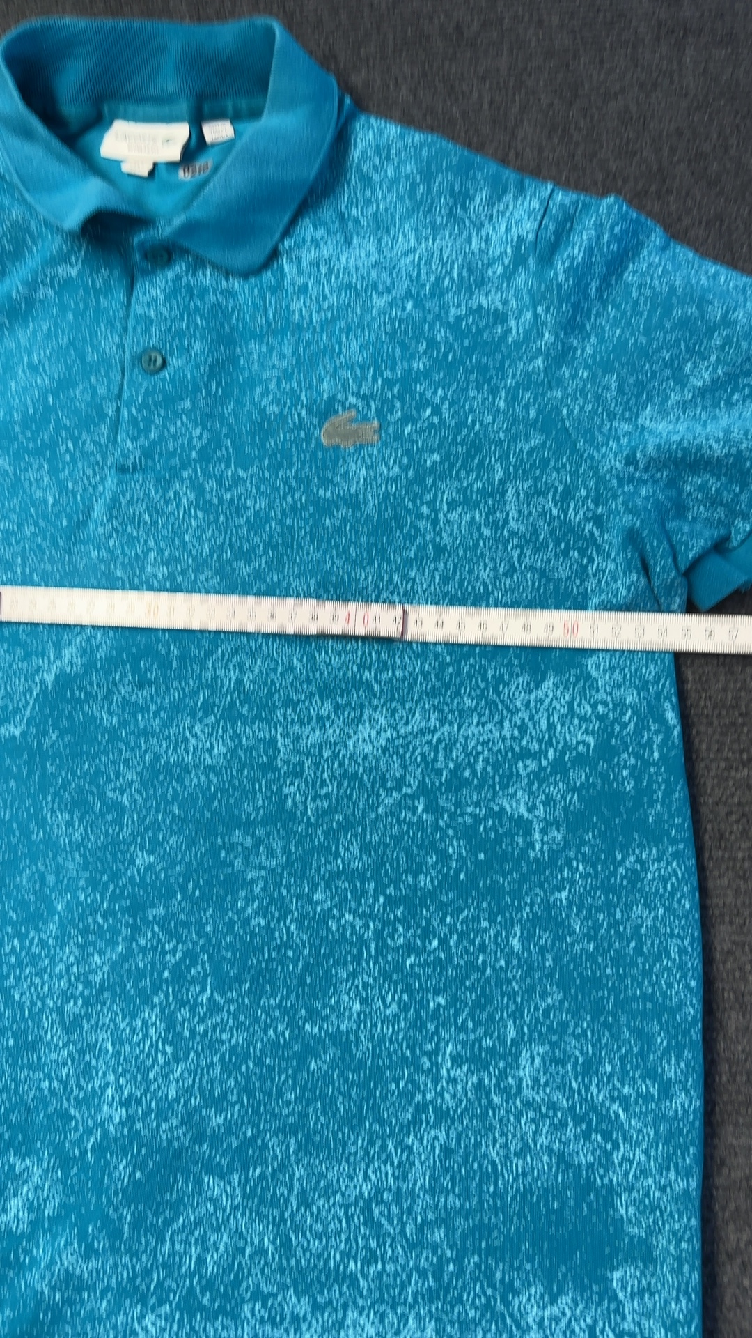 Lacoste Blue Speckled Polo Shirt Medium Cotton Blend image 8