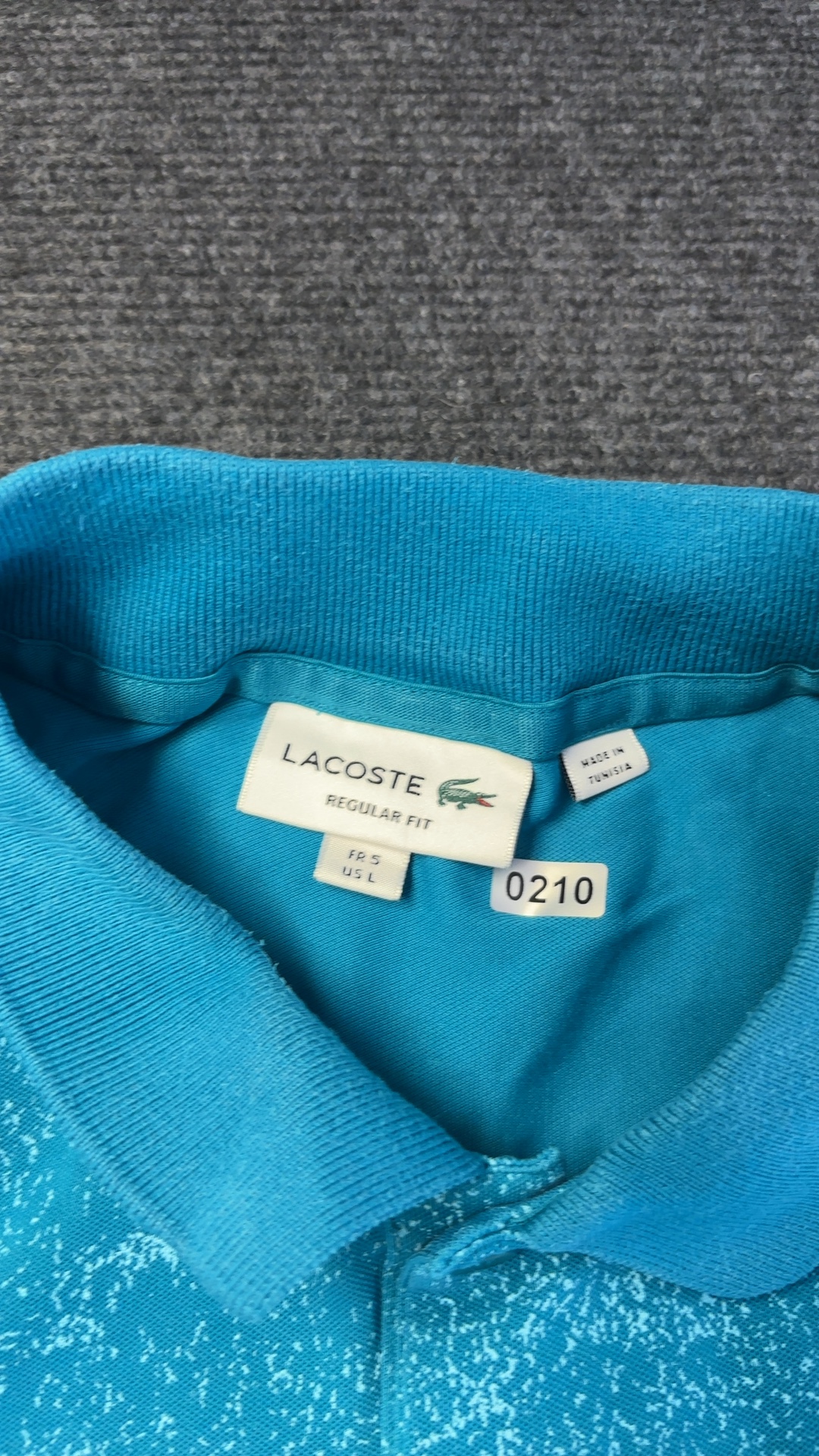 Lacoste Blue Speckled Polo Shirt Medium Cotton Blend image 9