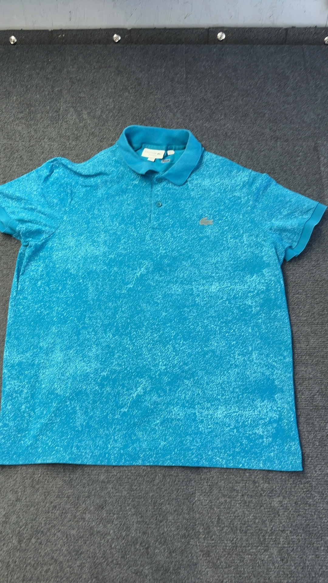 Lacoste Blue Speckled Polo Shirt Medium Cotton Blend
