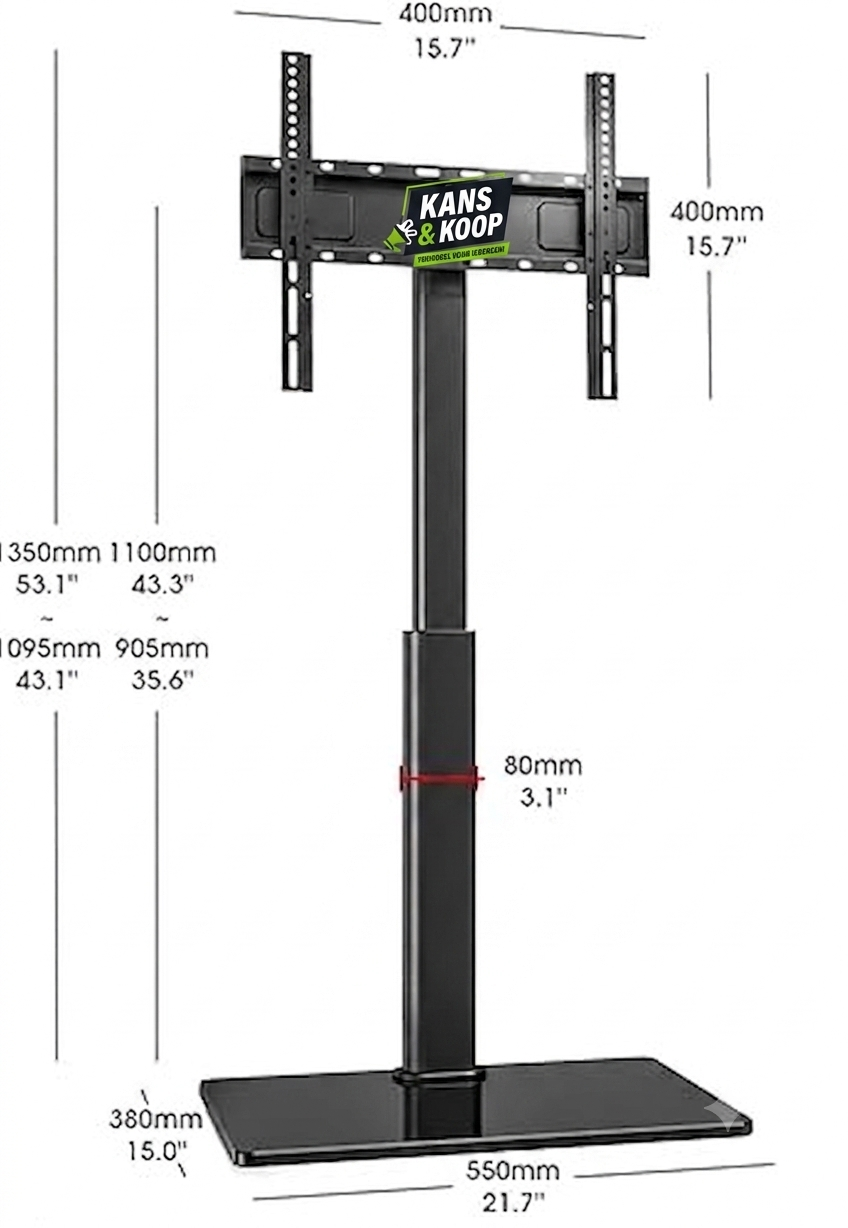 AOKCOS Verrijdbare TV-Standaard (32" – 70")