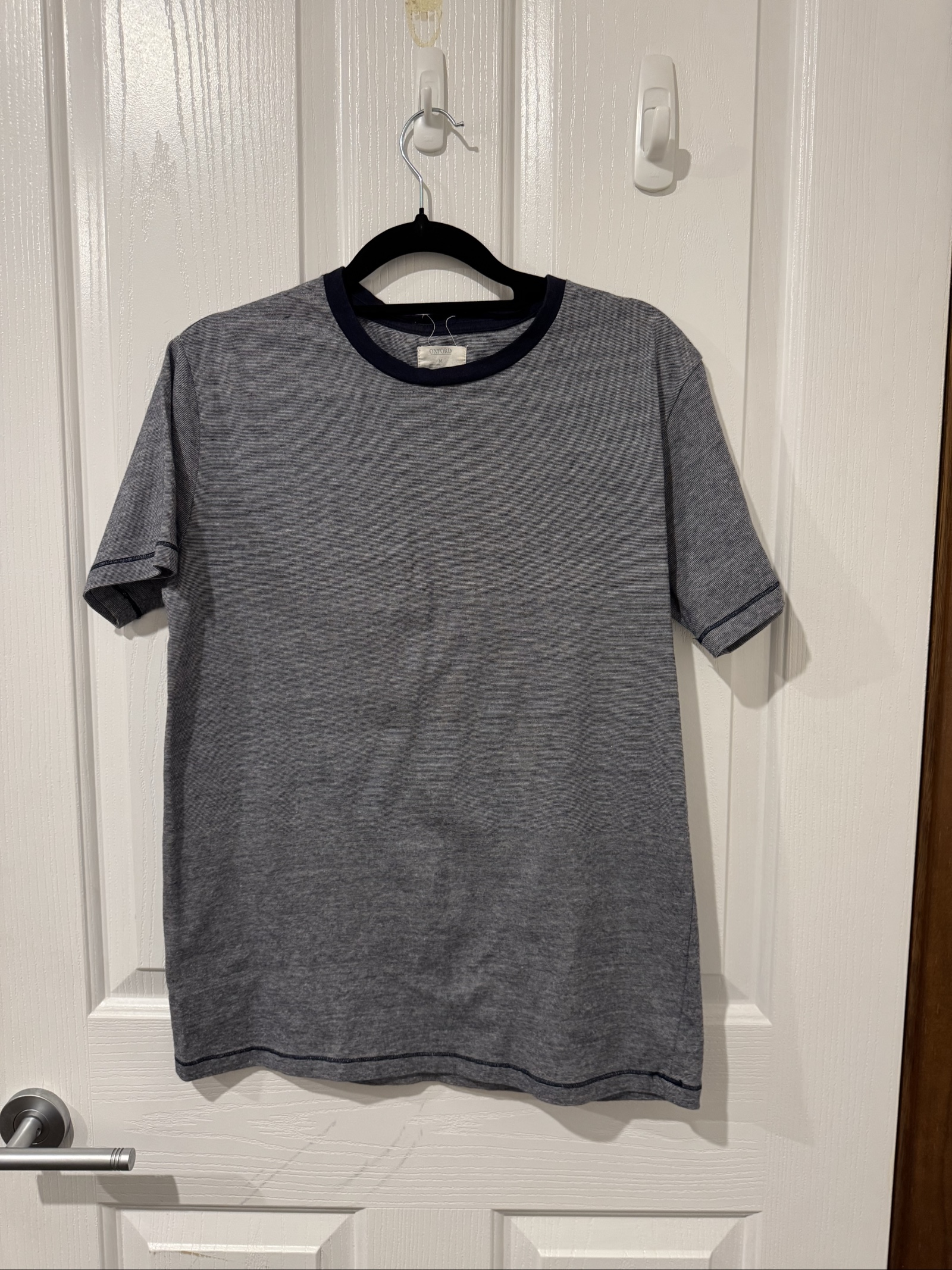 Oxford Navy & Grey Stripe T-Shirt Medium image 2