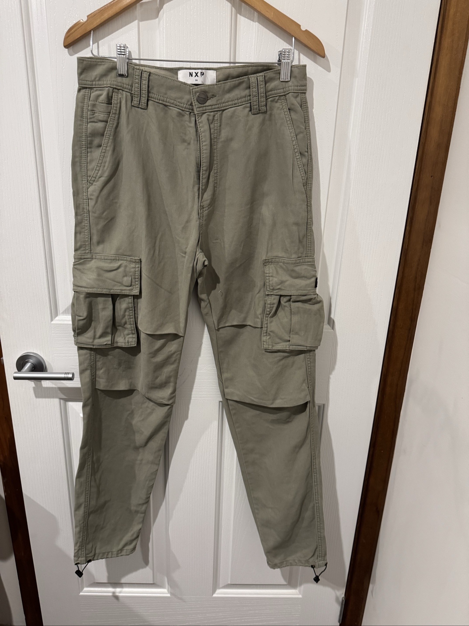 NXP Khaki Cargo Pants 30 Men Utility Pockets Drawstring Hem image 2