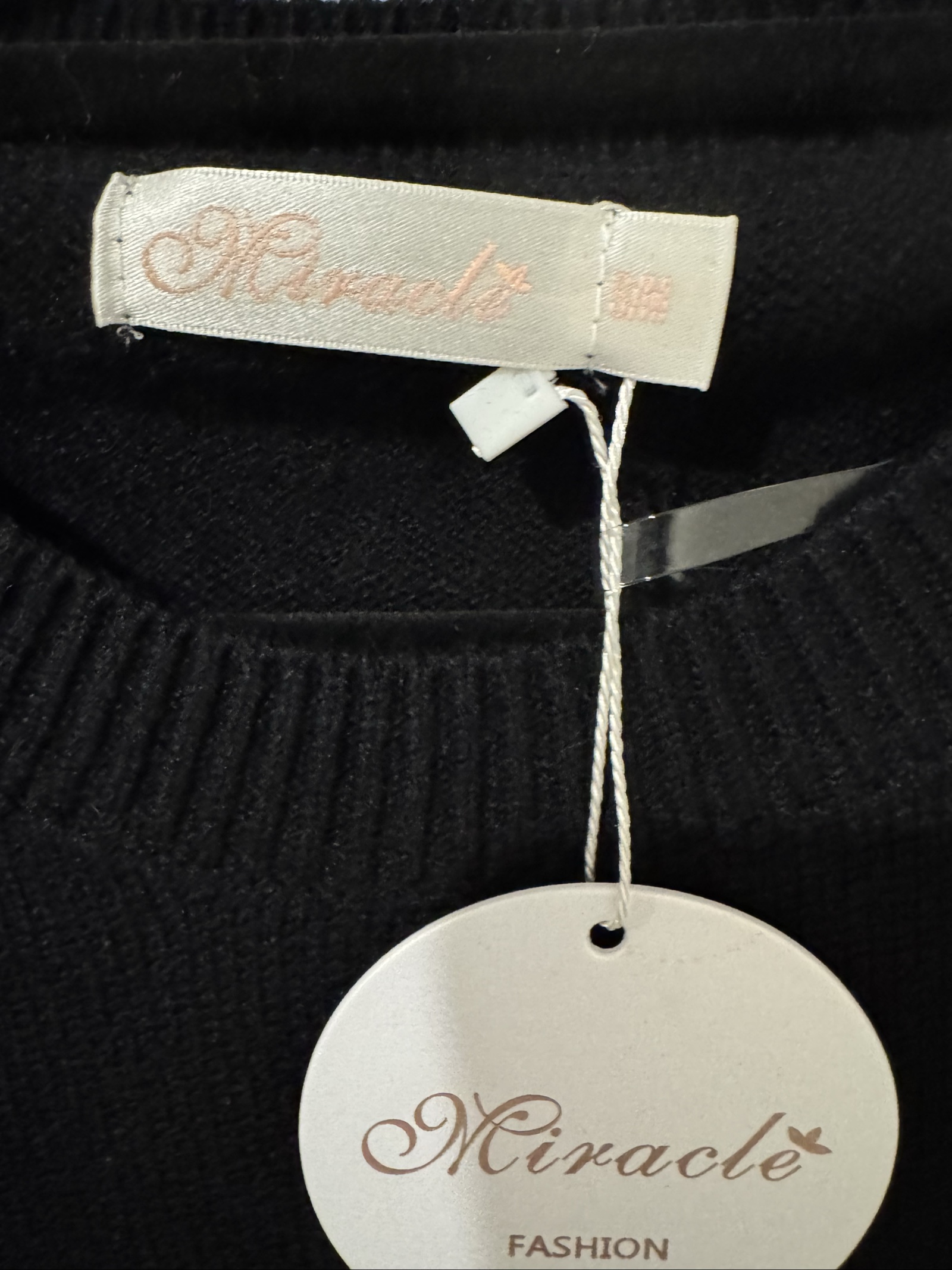Miracle Black & White Knit Sweater Medium Zebra Pattern image 2