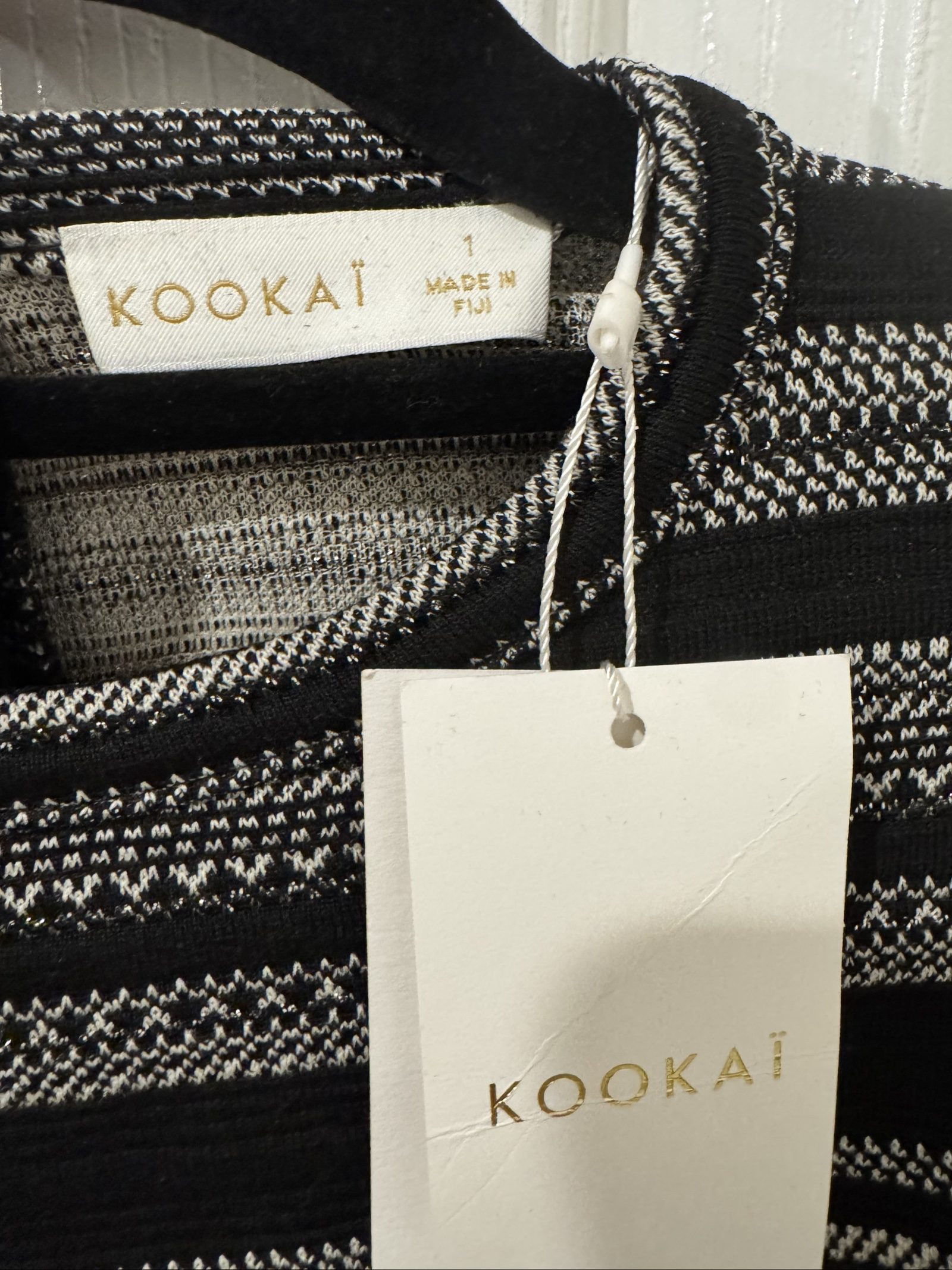 Kookai Black & White Knit Top Size 1 image 2