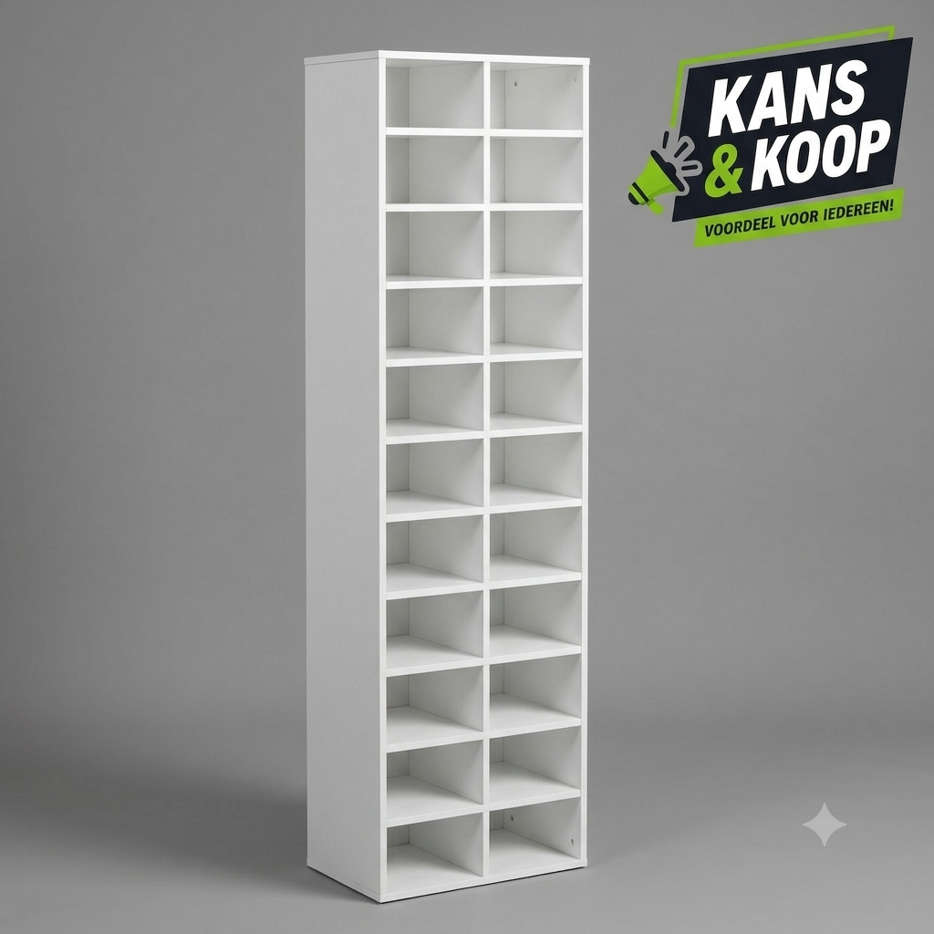 Hoge Witte Schoenenvakkenkast (183 cm)