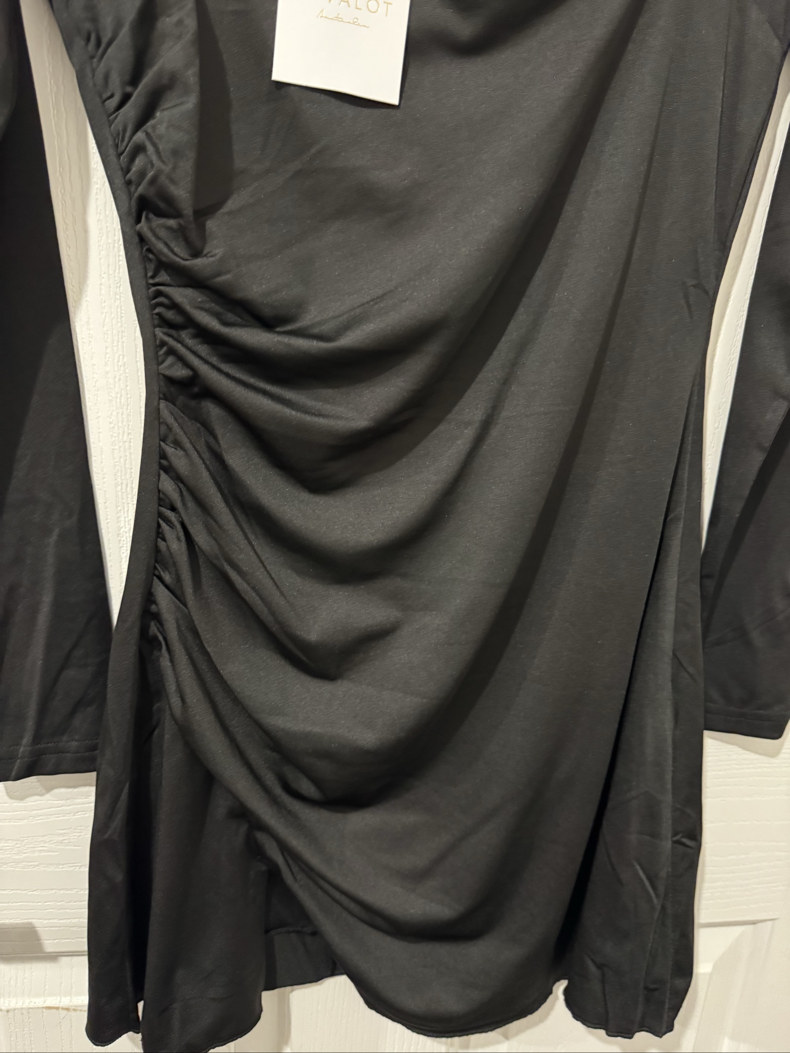 Luvalot Black Ruched Long Sleeve Dress Size 6 image 3