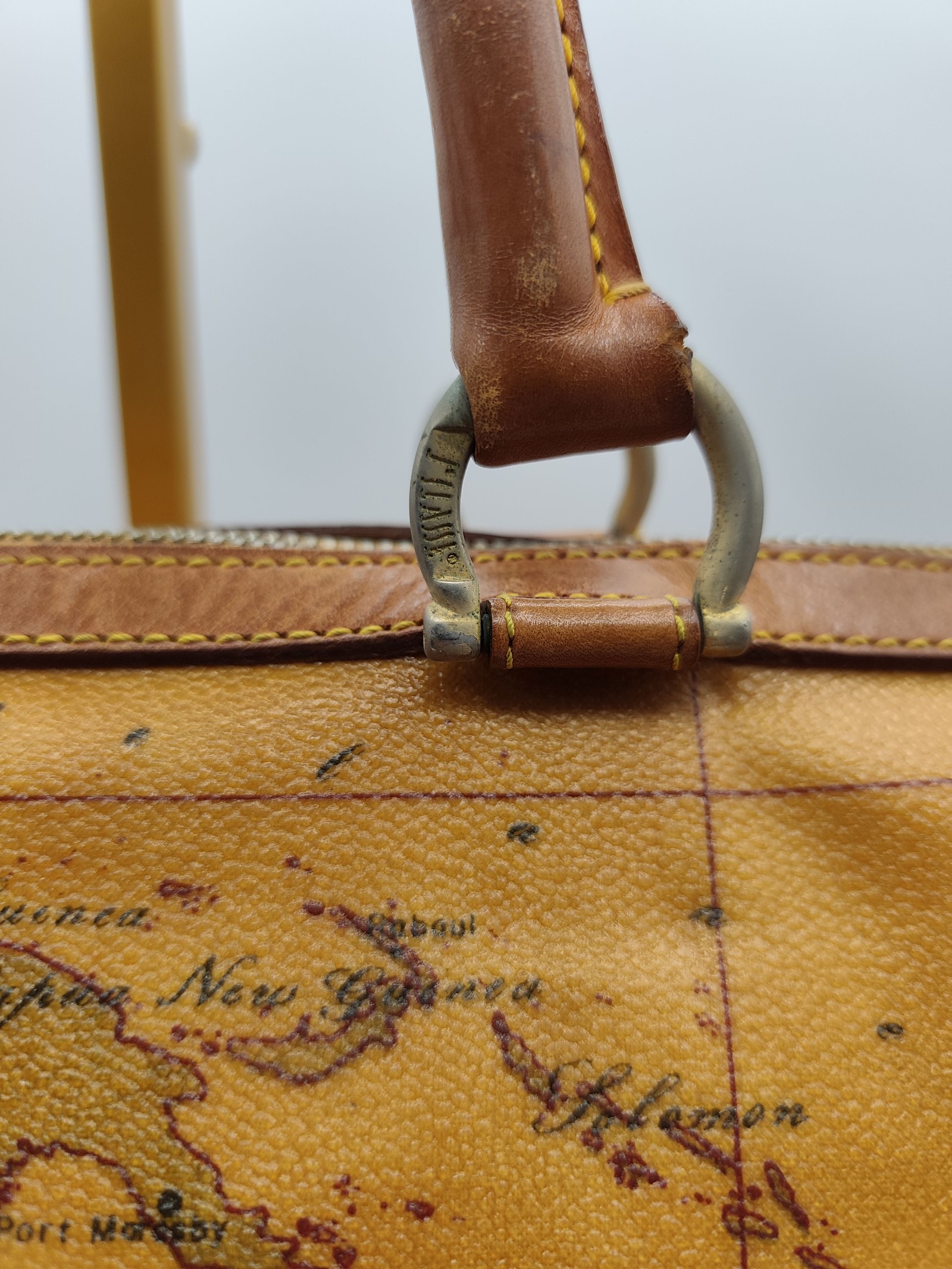 Alviero Martini Brown Geo Print Leather Boston Bag Prima Classe image 8
