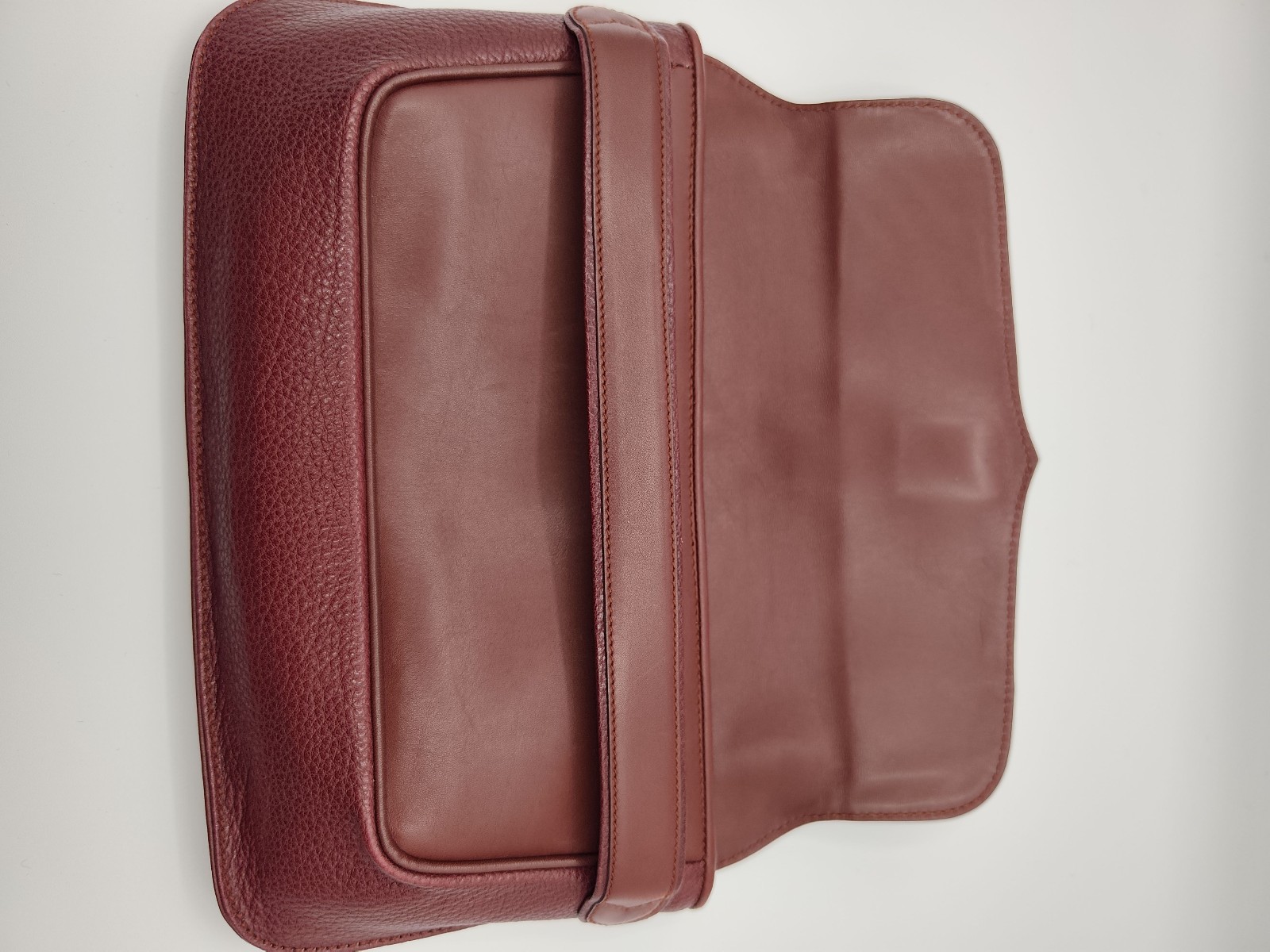 Cartier Burgundy Leather Clutch Bag Women image 3