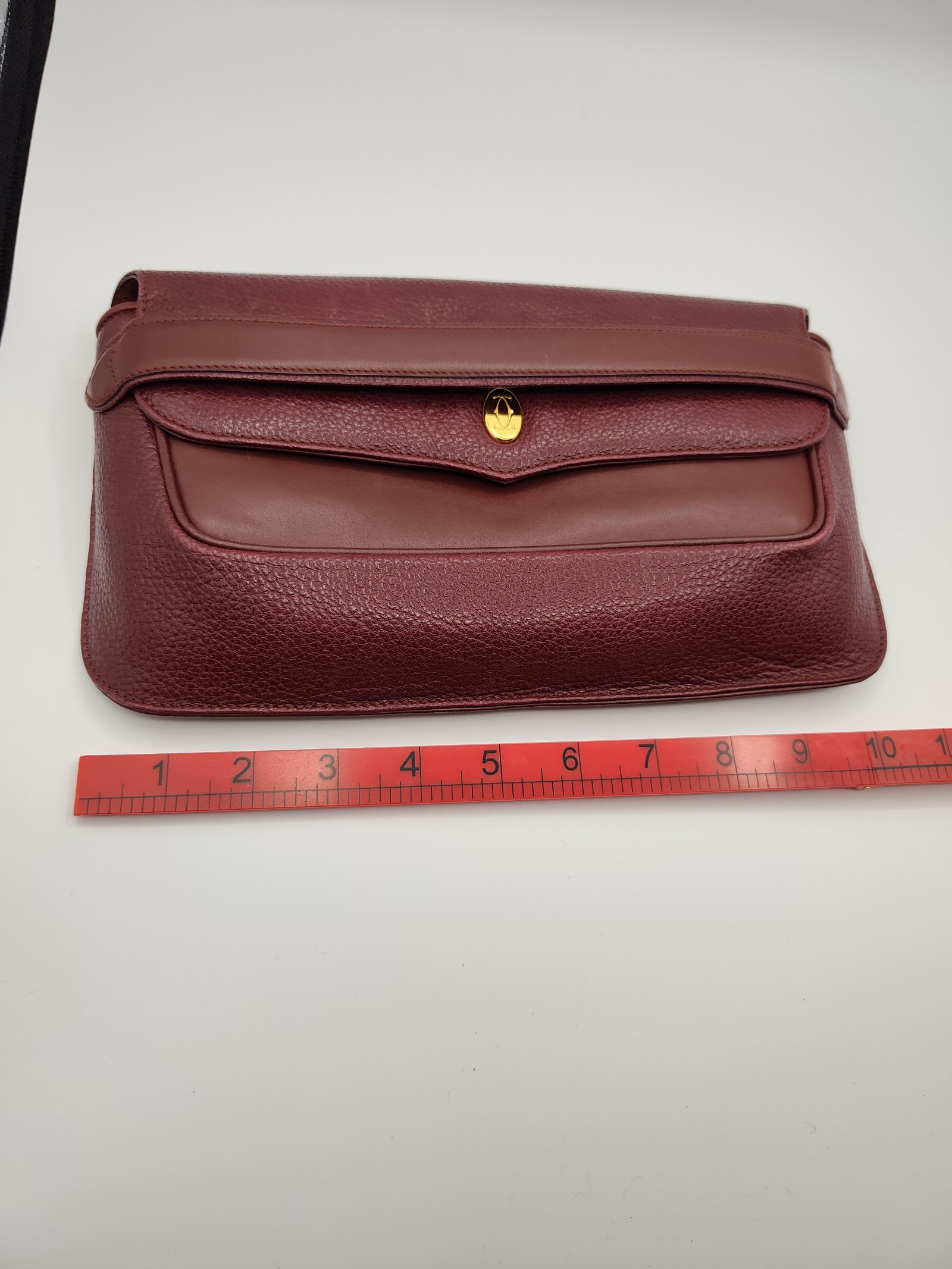 Cartier Burgundy Leather Clutch Bag Women image 6