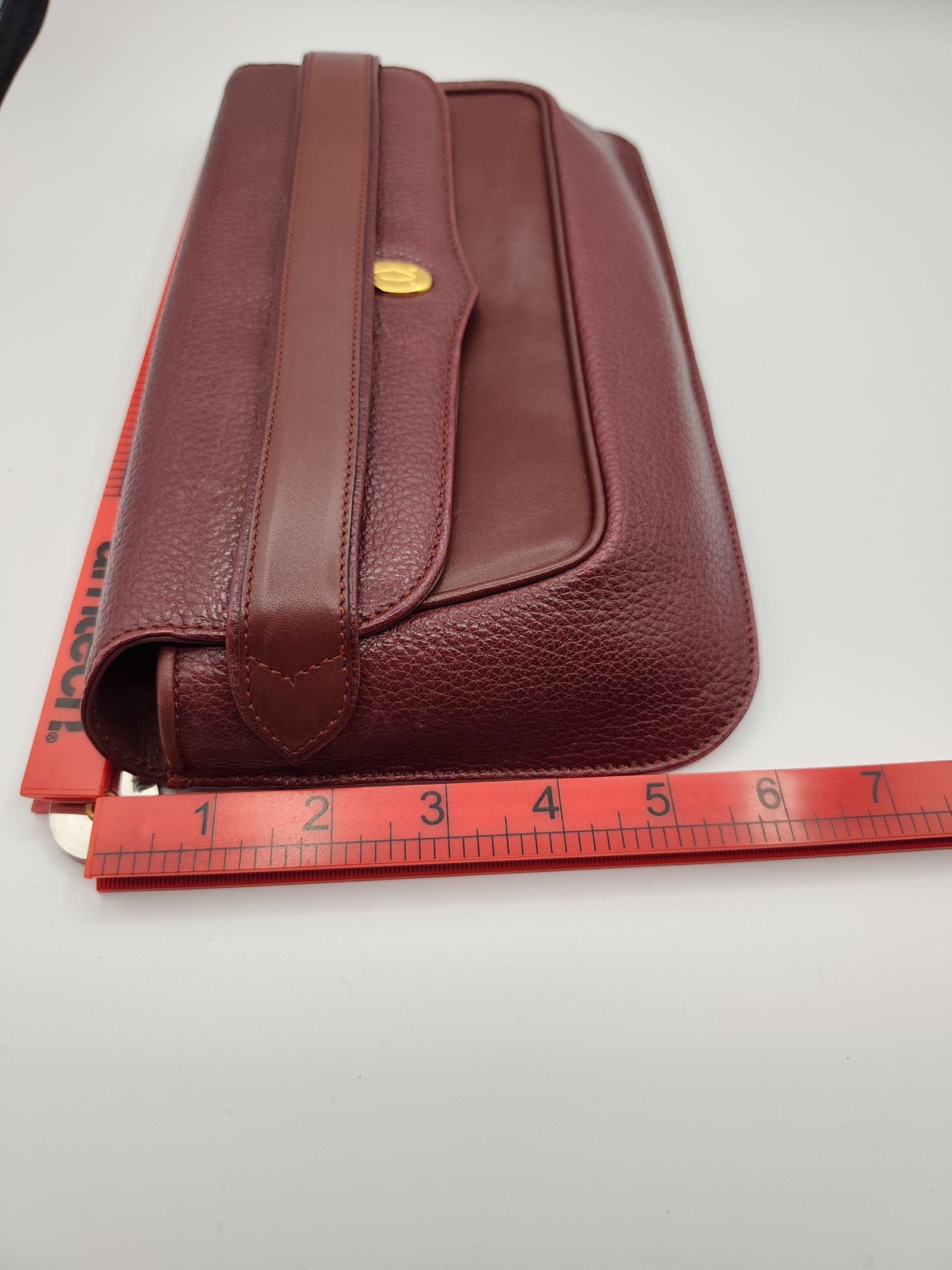 Cartier Burgundy Leather Clutch Bag Women image 7