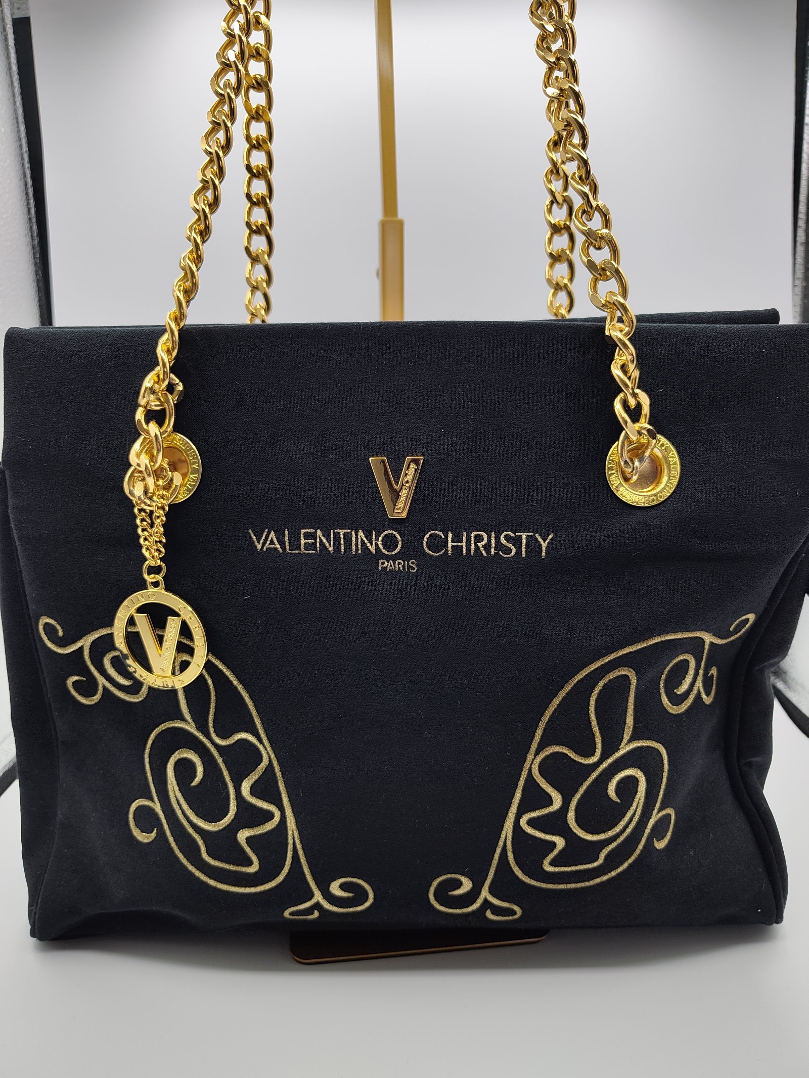 Valentino Christy Black & Gold Chain Handle Tote Bag Other image 2